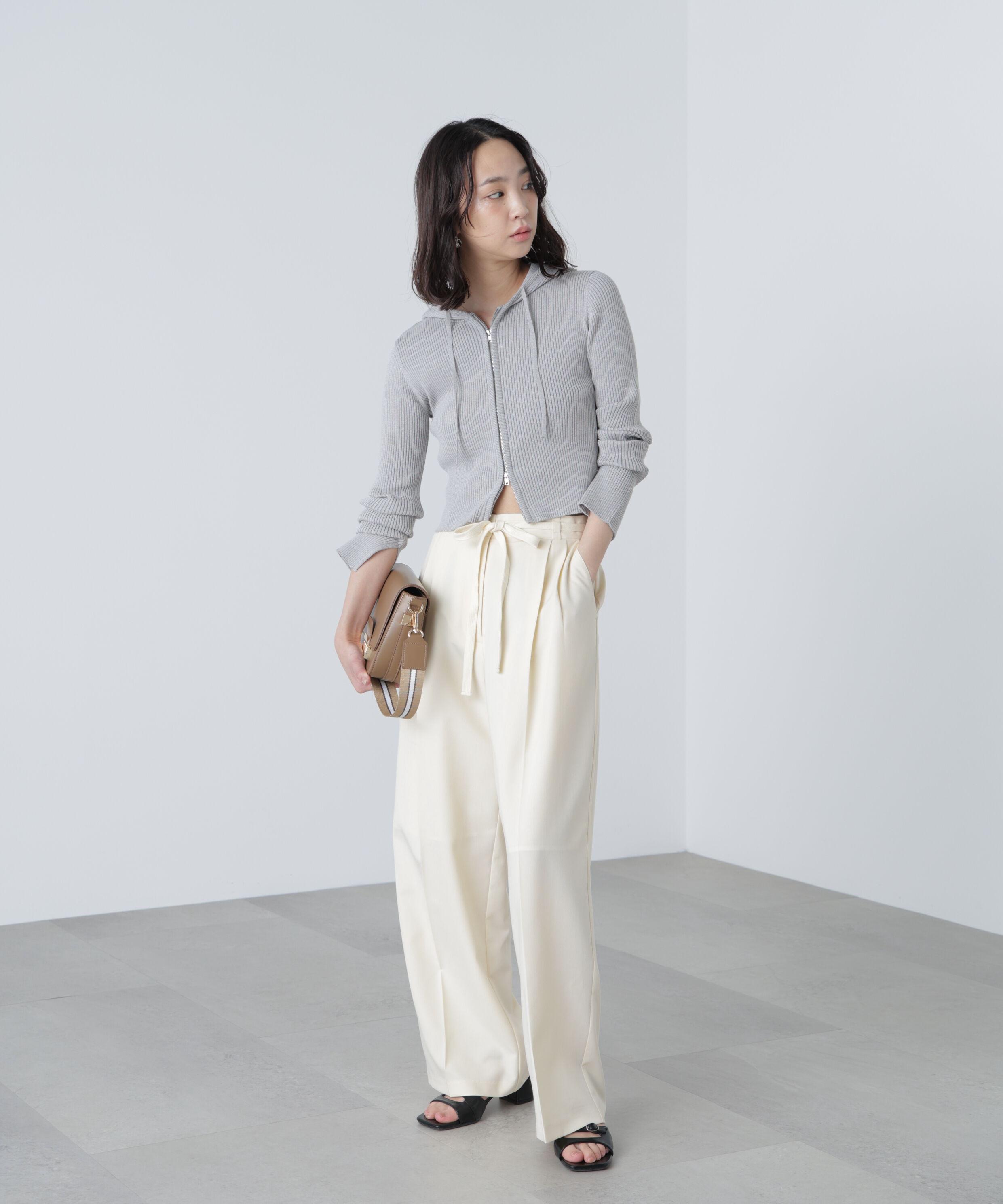  「杉綾リボンベルトワイドパンツ」|その他|