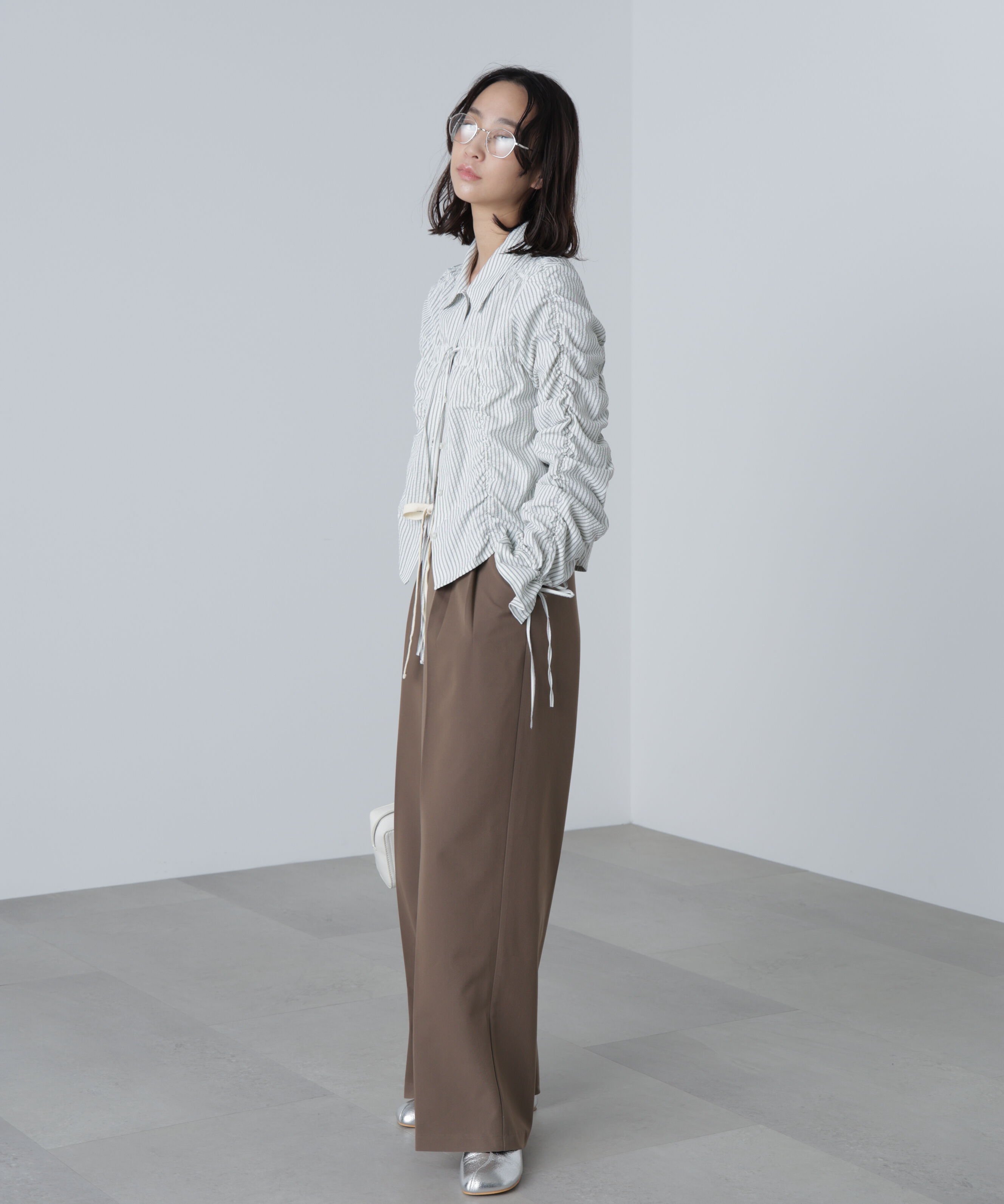  「杉綾リボンベルトワイドパンツ」|その他|