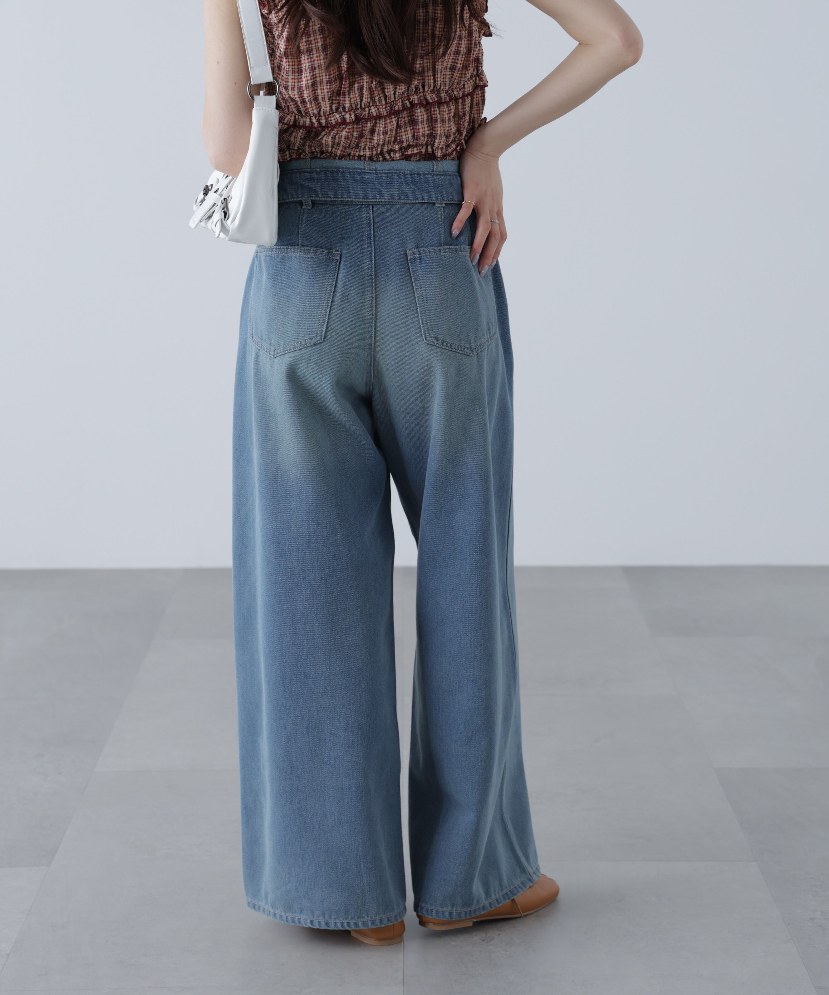  「折り返しハイウエストデニムパンツ」|その他|