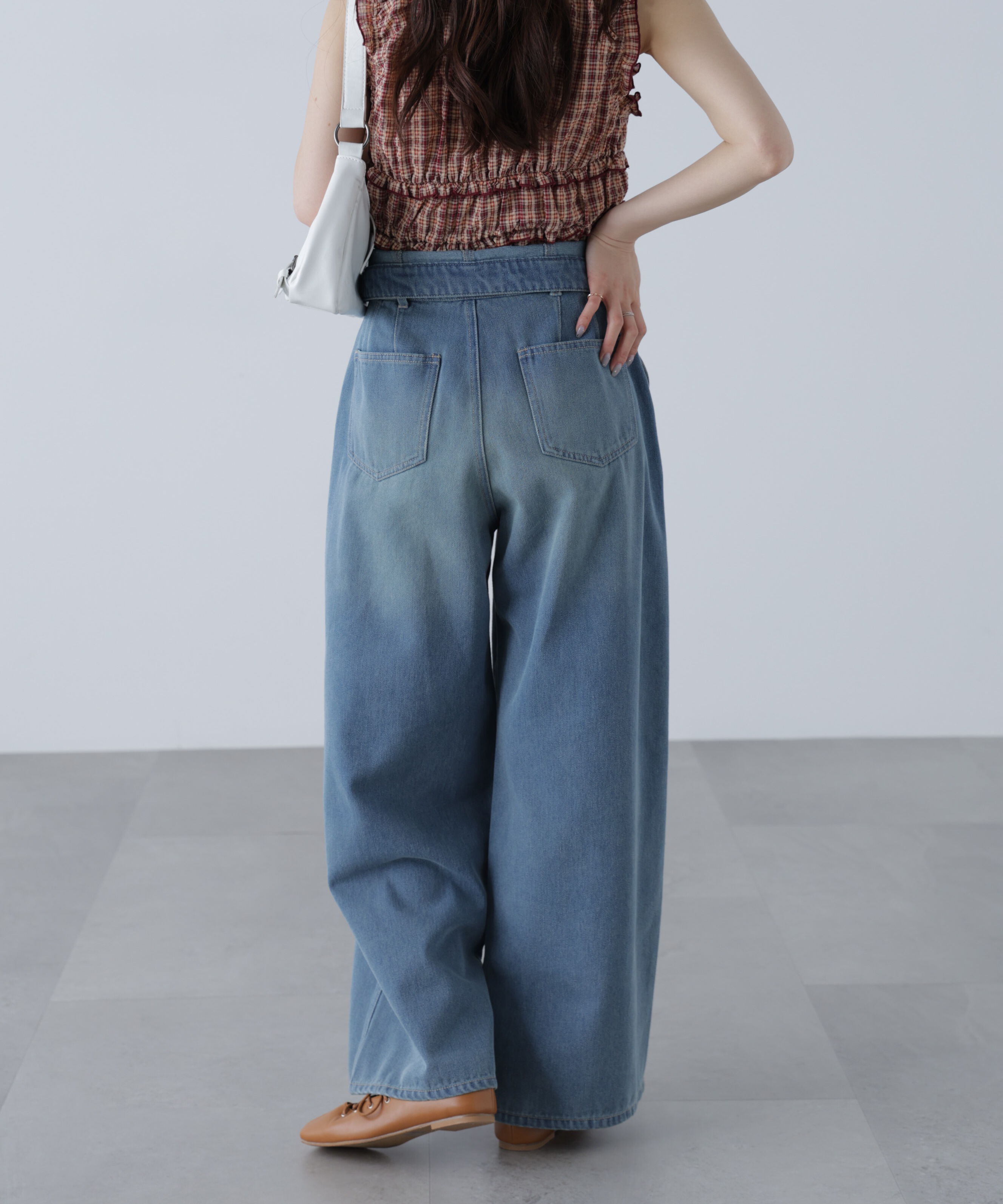  「折り返しハイウエストデニムパンツ」|その他|