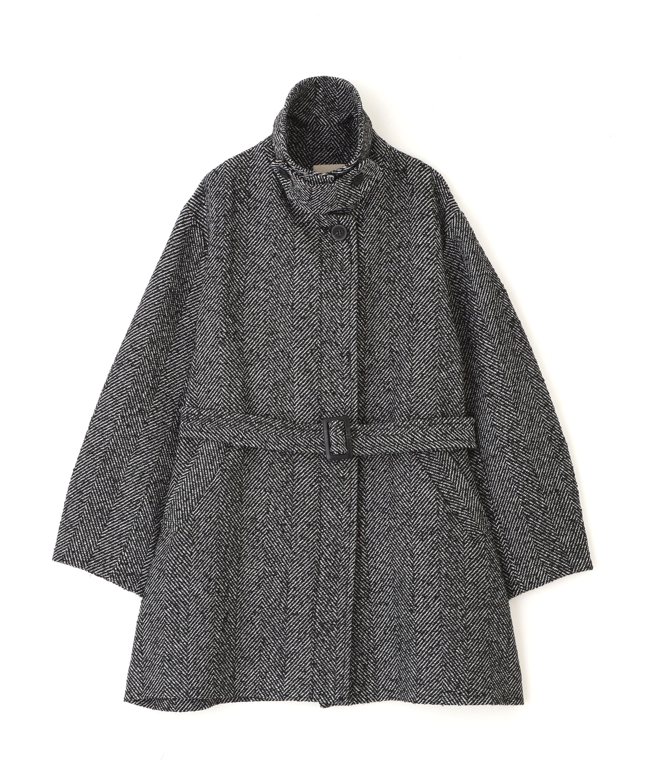  「スタンドカラーミドル丈ツイードコート」|その他|