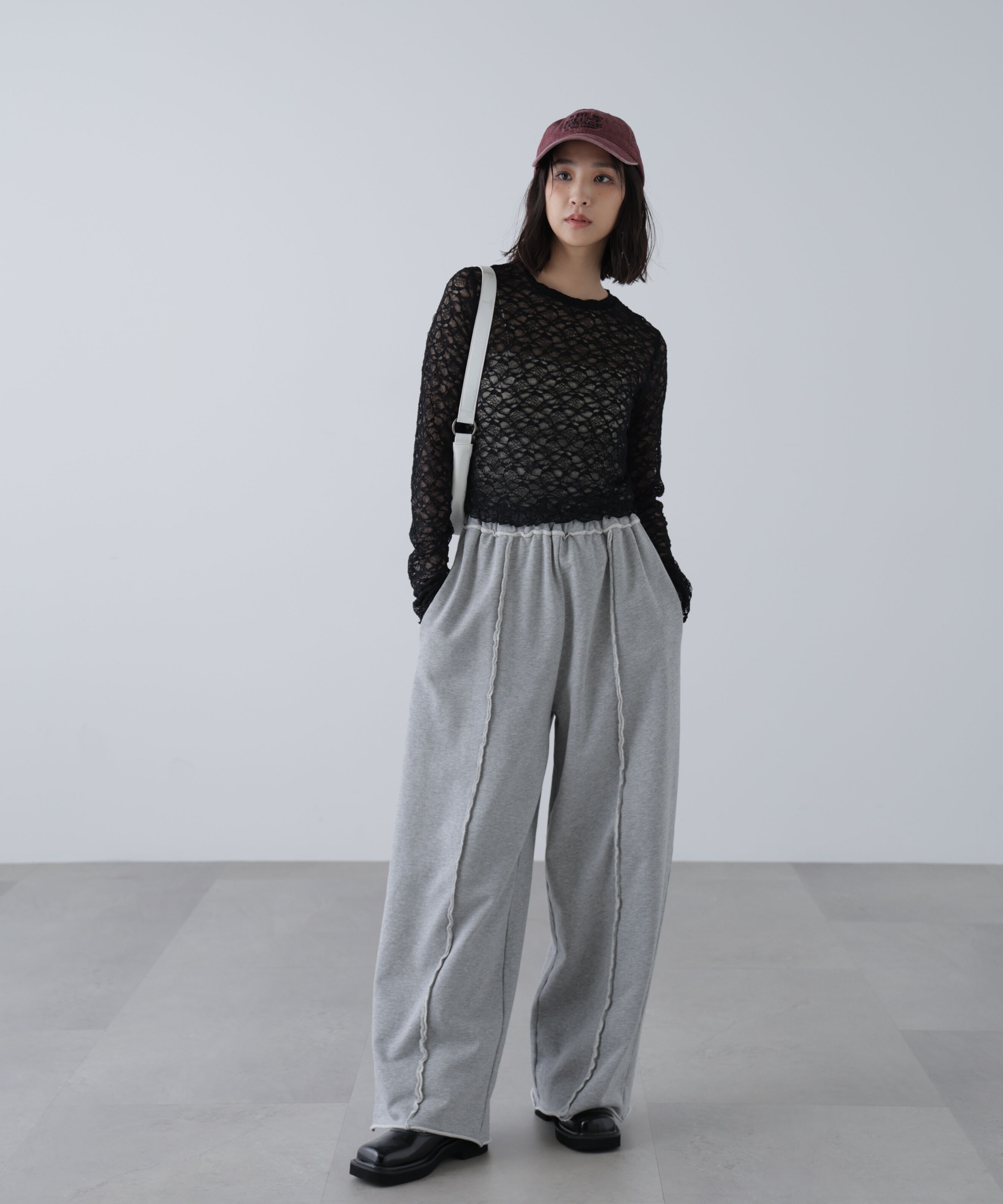  「ショート丈レーストップス」|Tシャツ・カットソー|