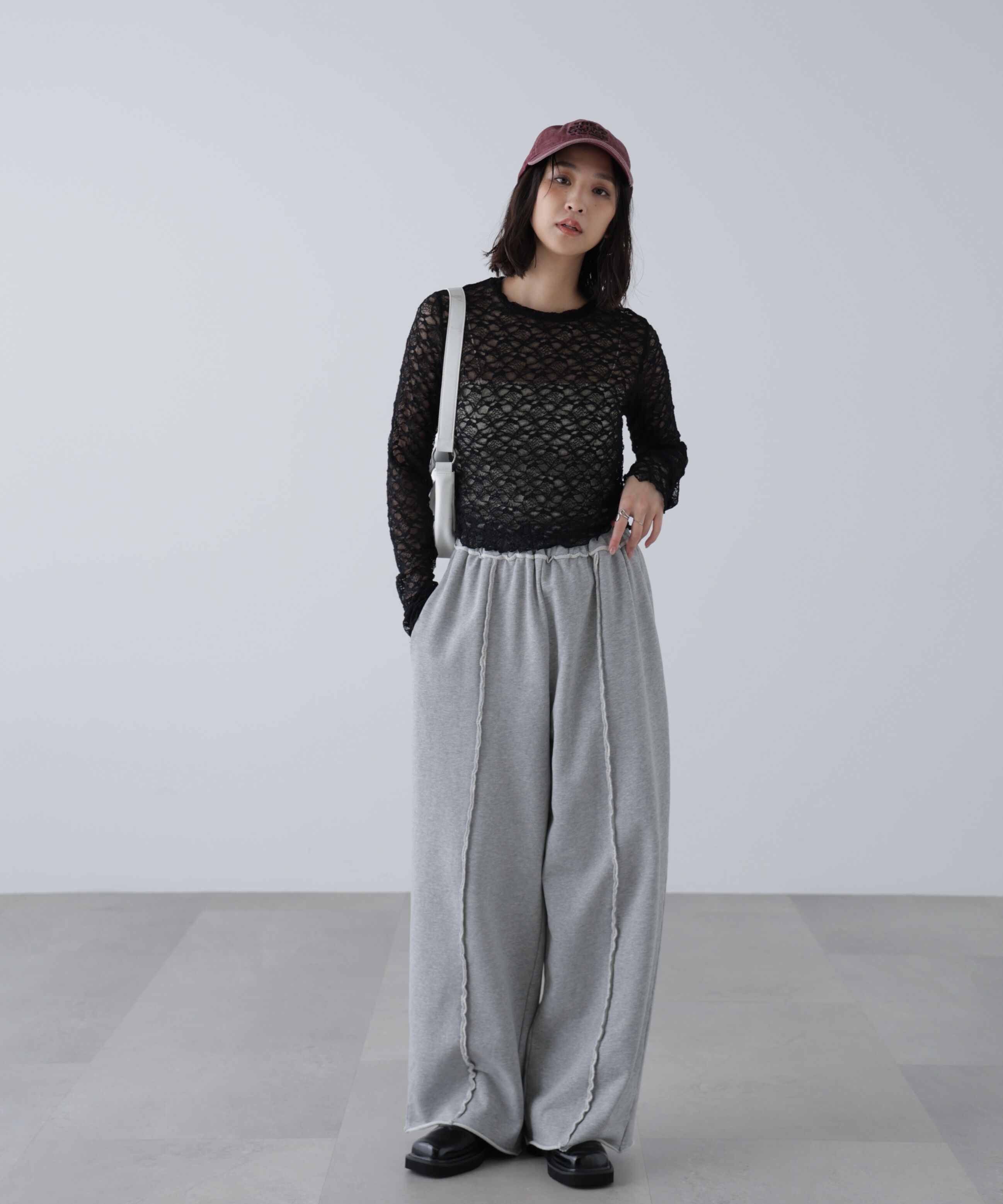  「ショート丈レーストップス」|Tシャツ・カットソー|