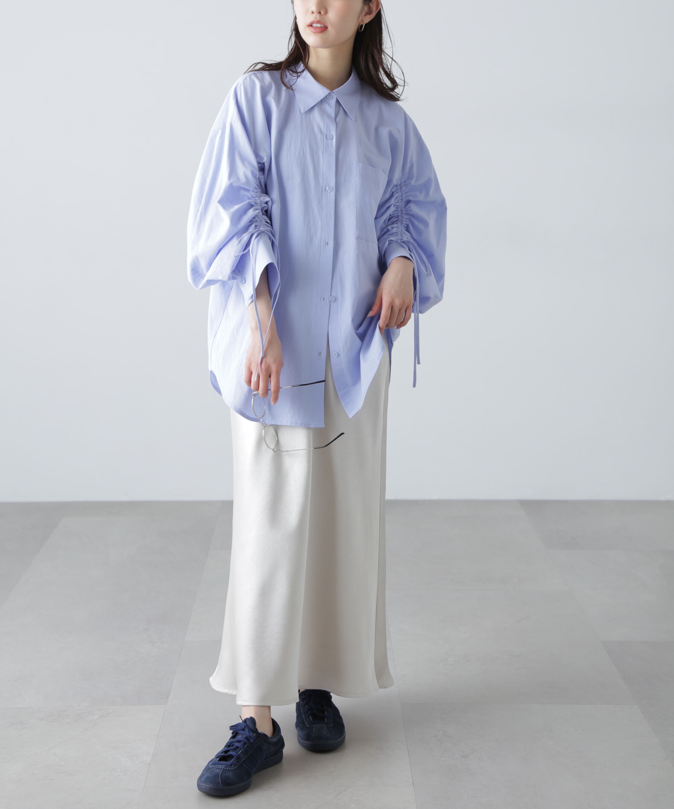  「袖シャーリングオーバーシャツ」|シャツ・ブラウス|