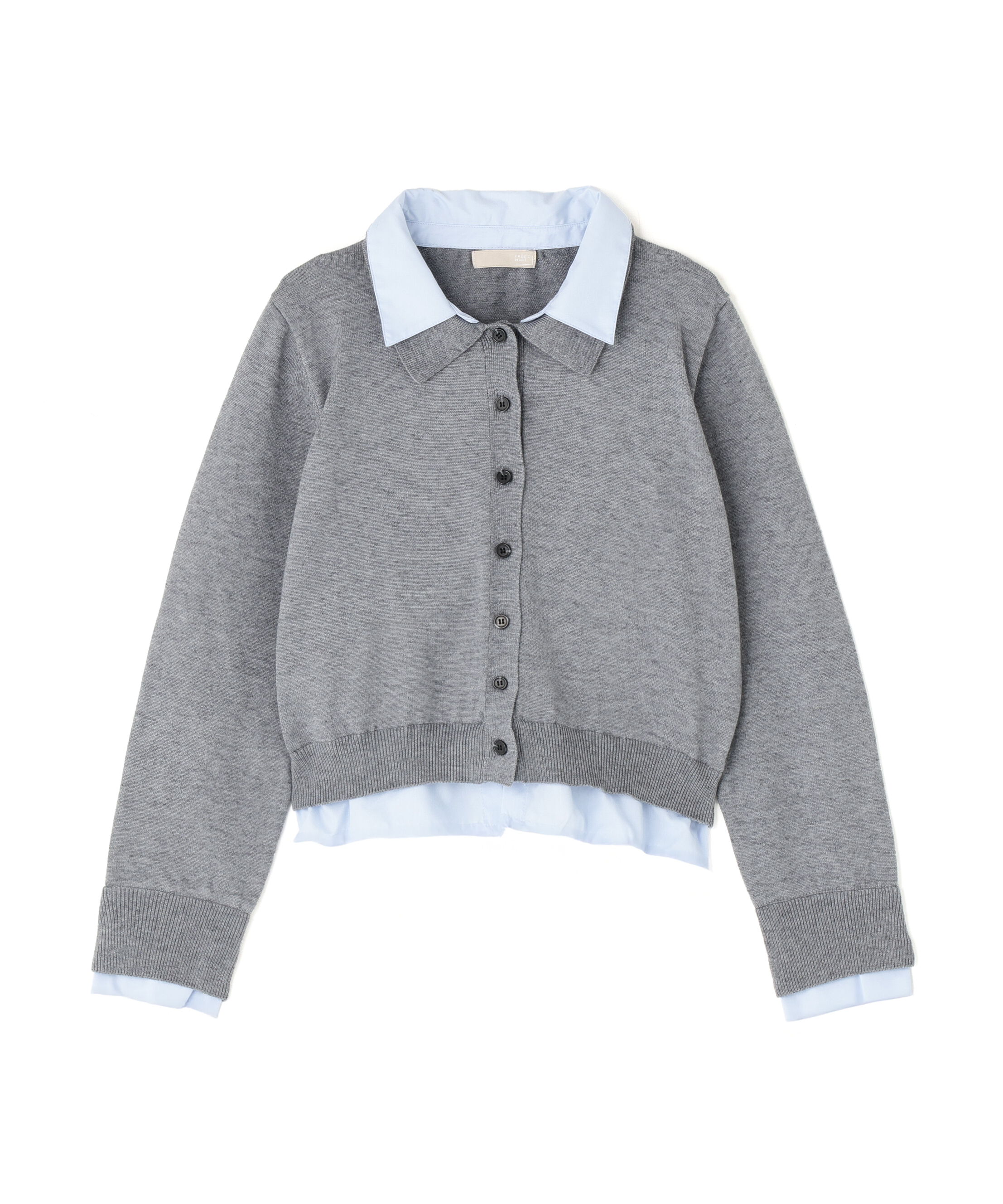  「シャツフェイクレイヤードポロカーディガン」|ニット・セーター|