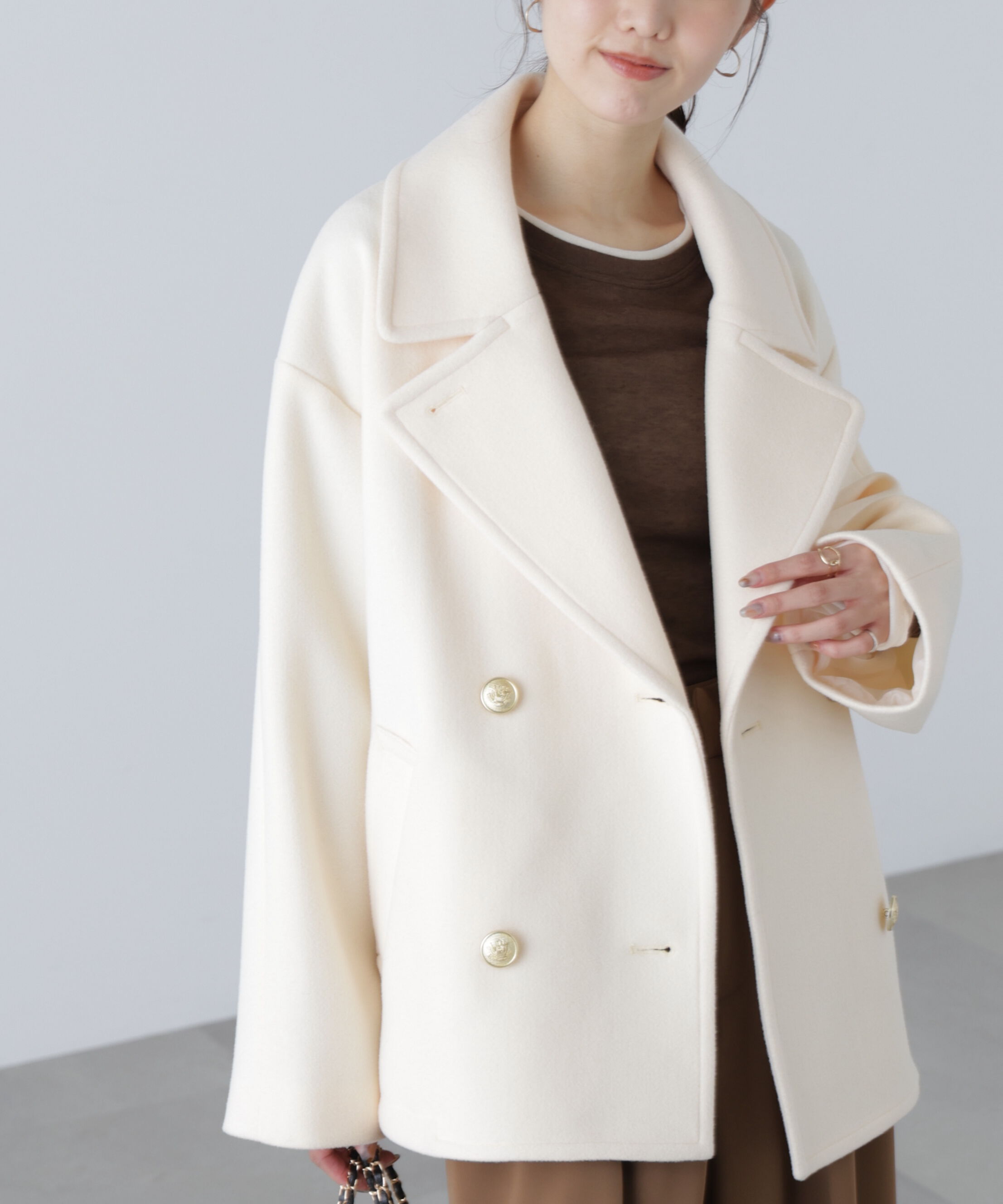  「ミドル丈オーバーピーコート〈ＭＦＭ〉」|ブルゾン・スタジャン|