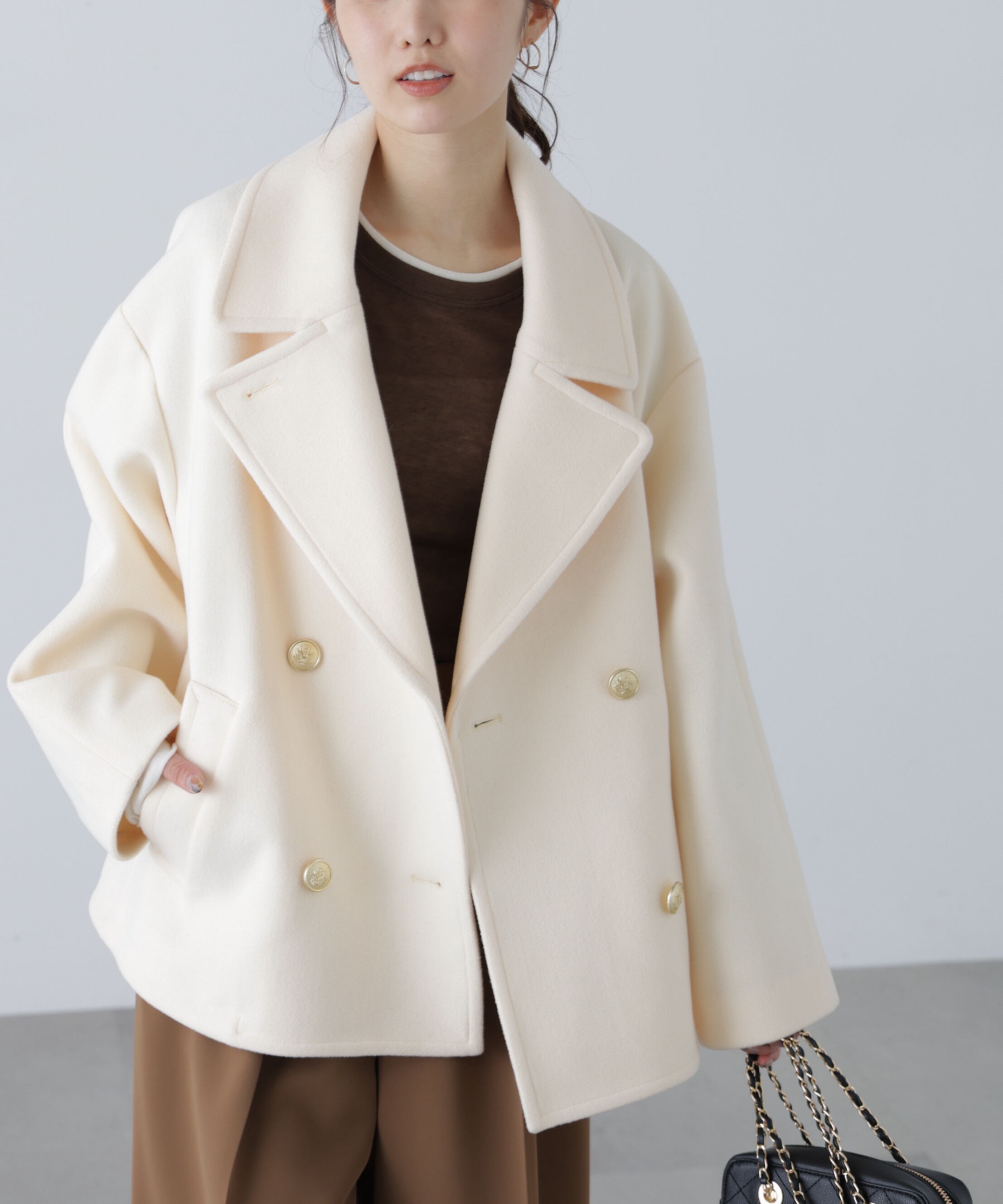  「ミドル丈オーバーピーコート〈ＭＦＭ〉」|ブルゾン・スタジャン|