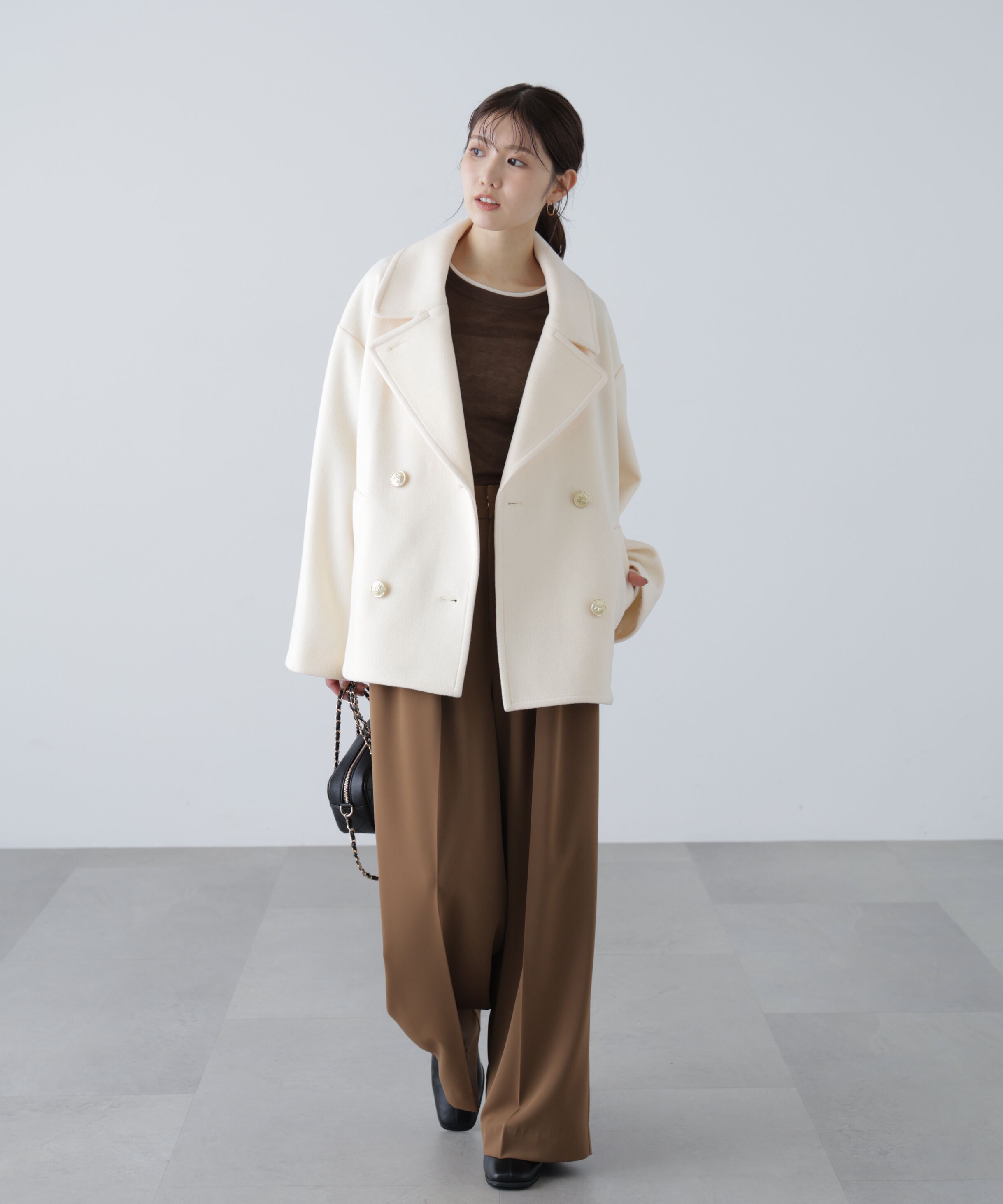  「ミドル丈オーバーピーコート〈ＭＦＭ〉」|ブルゾン・スタジャン|