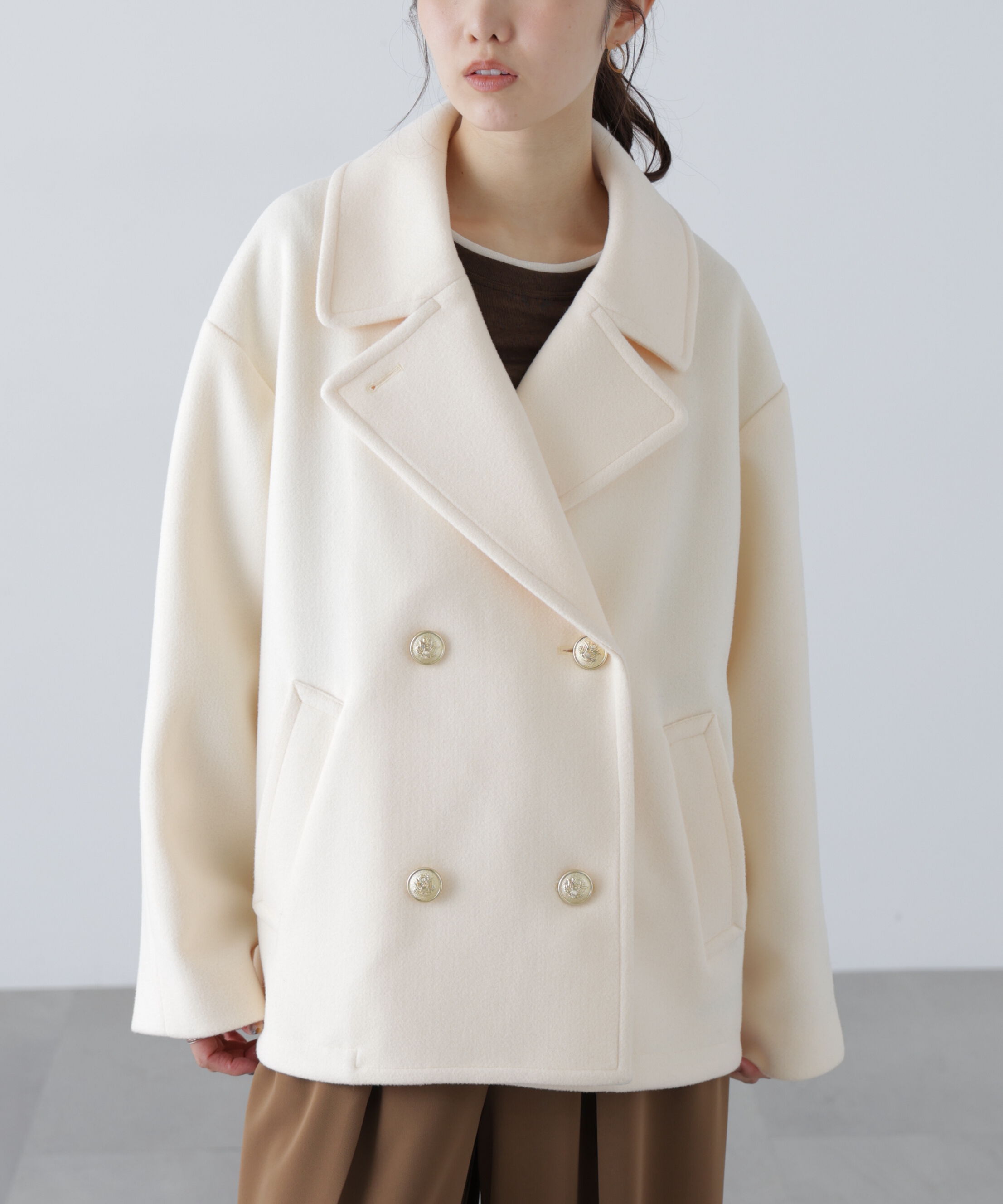  「ミドル丈オーバーピーコート〈ＭＦＭ〉」|ブルゾン・スタジャン|