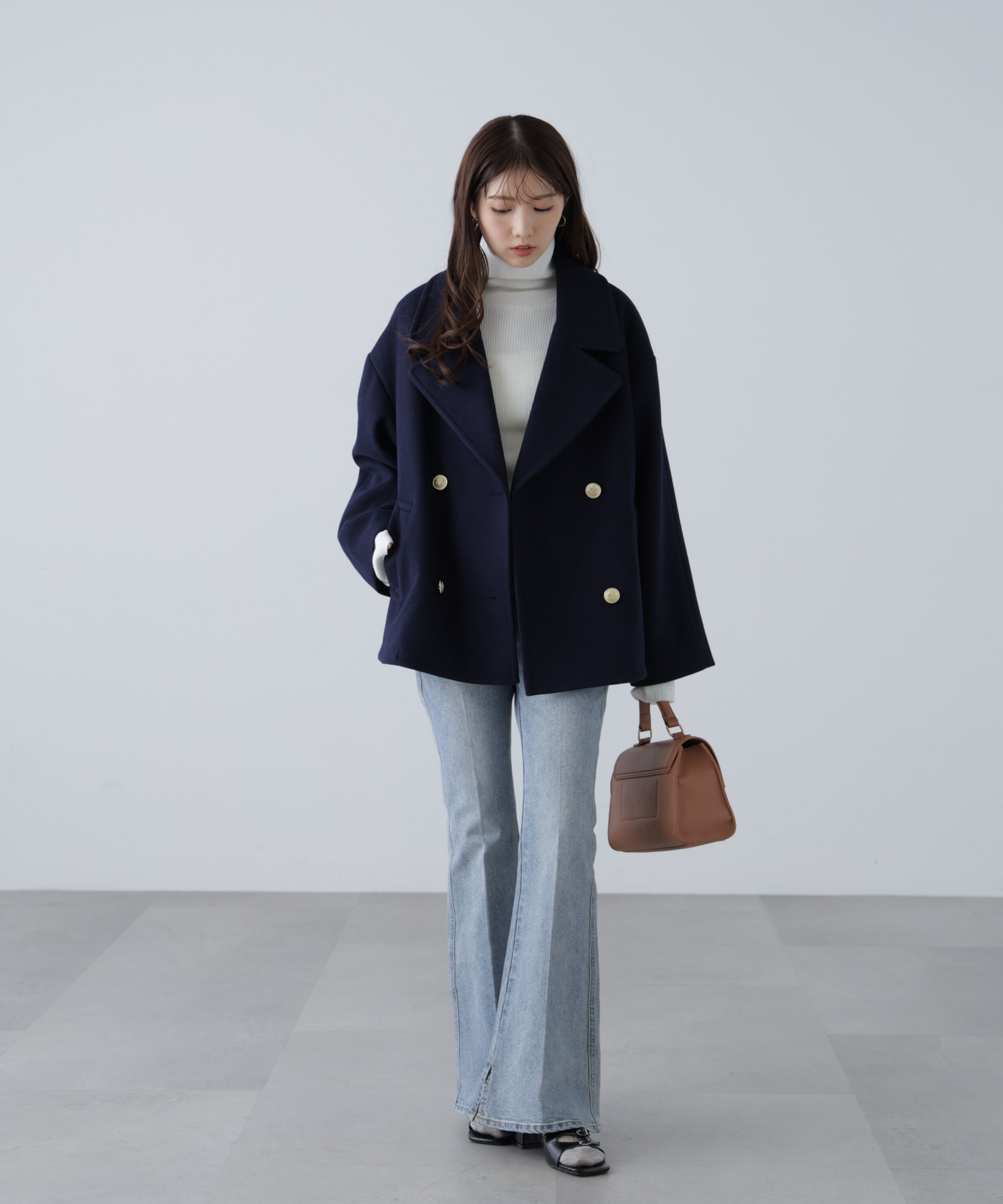  「ミドル丈オーバーピーコート〈ＭＦＭ〉」|ブルゾン・スタジャン|