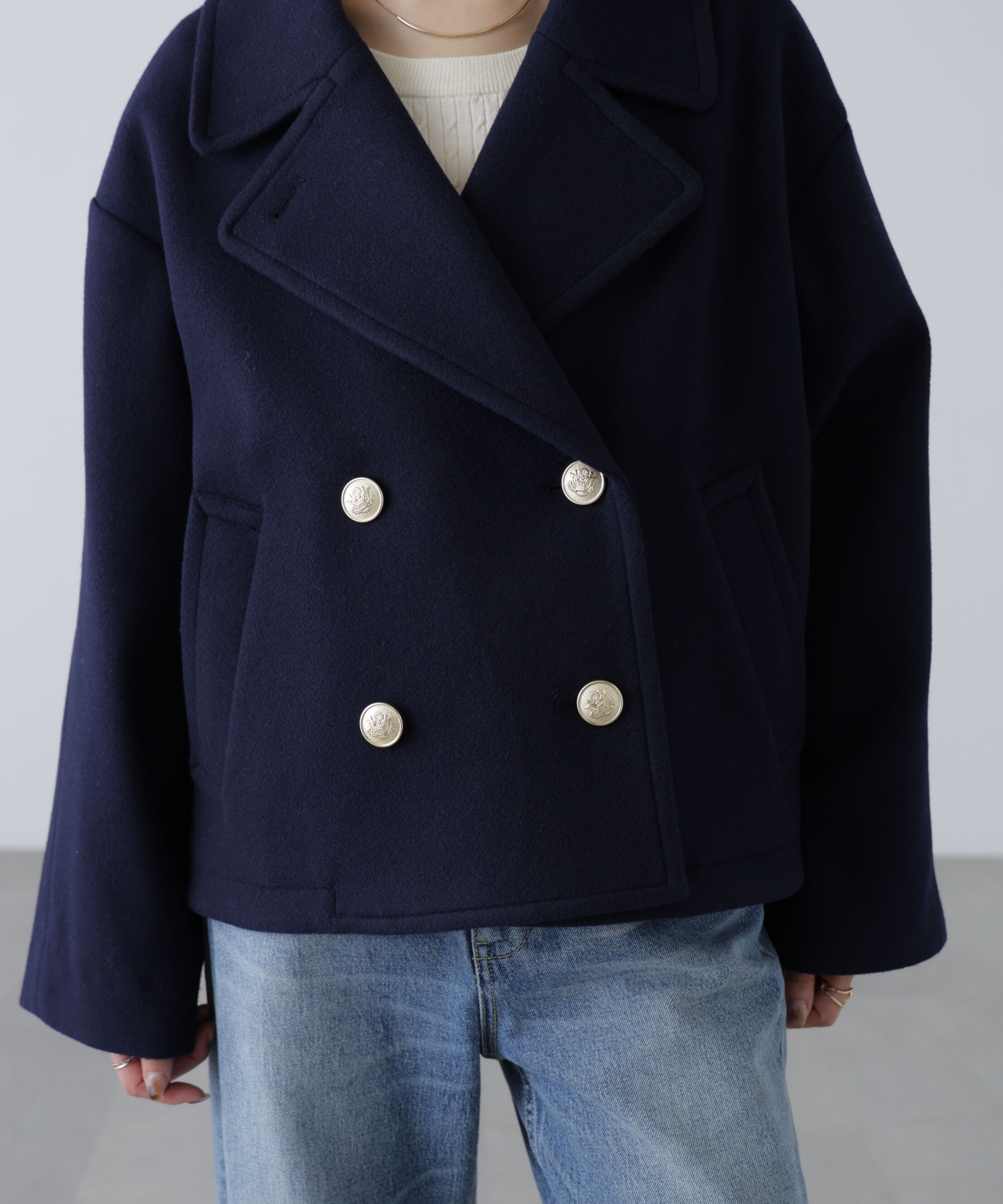  「ミドル丈オーバーピーコート〈ＭＦＭ〉」|ブルゾン・スタジャン|