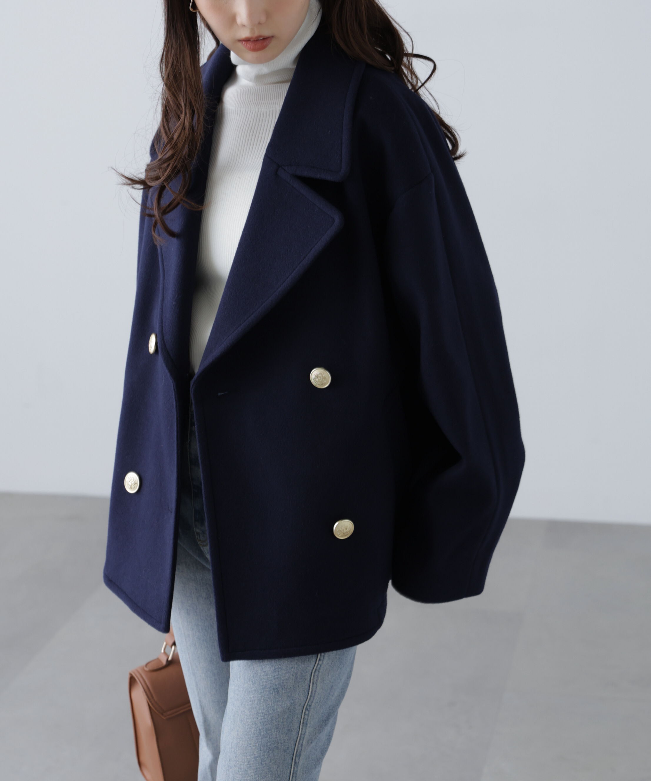  「ミドル丈オーバーピーコート〈ＭＦＭ〉」|ブルゾン・スタジャン|