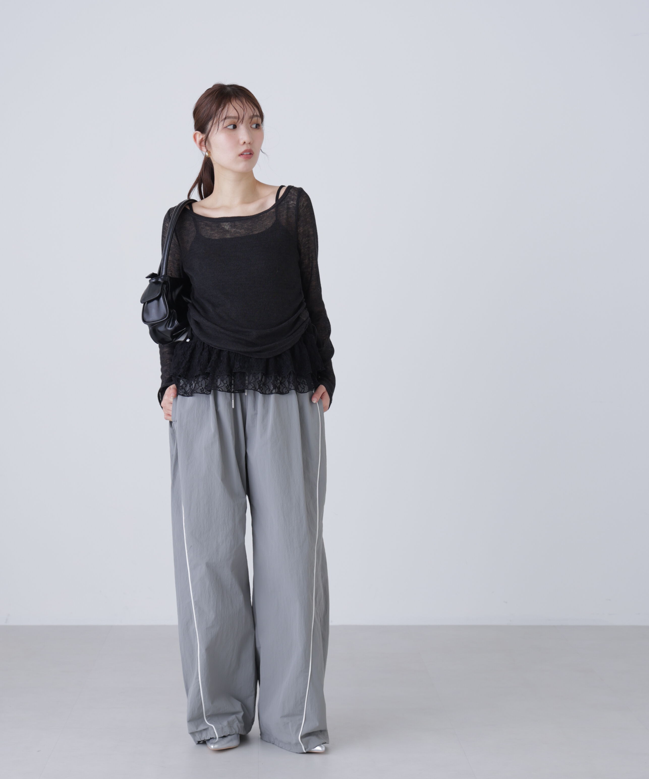  「メランジドロストレースティアードキャミセット」|Tシャツ・カットソー|