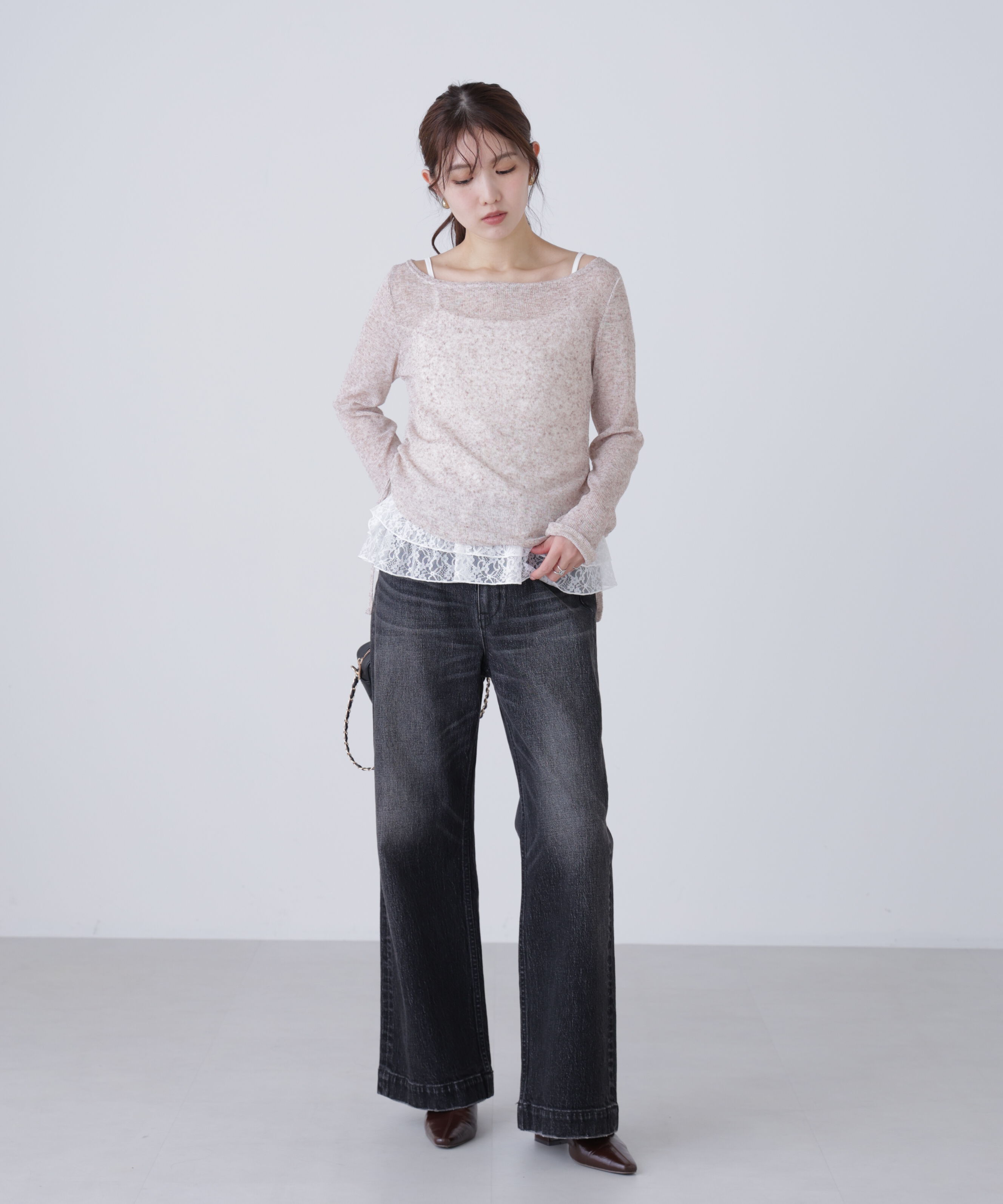  「メランジドロストレースティアードキャミセット」|Tシャツ・カットソー|