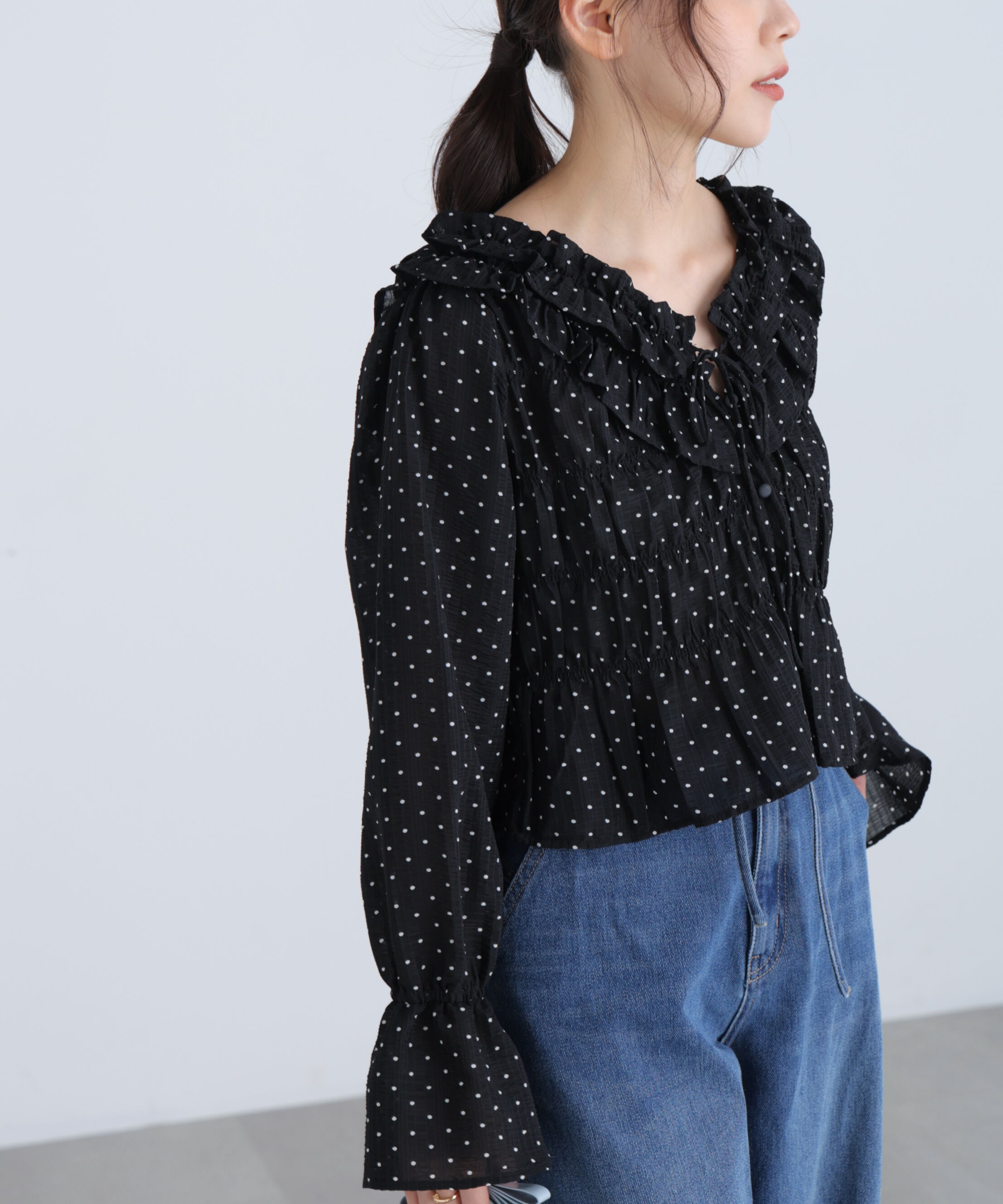  「アソート前後2wayフリルブラウス」|シャツ・ブラウス|