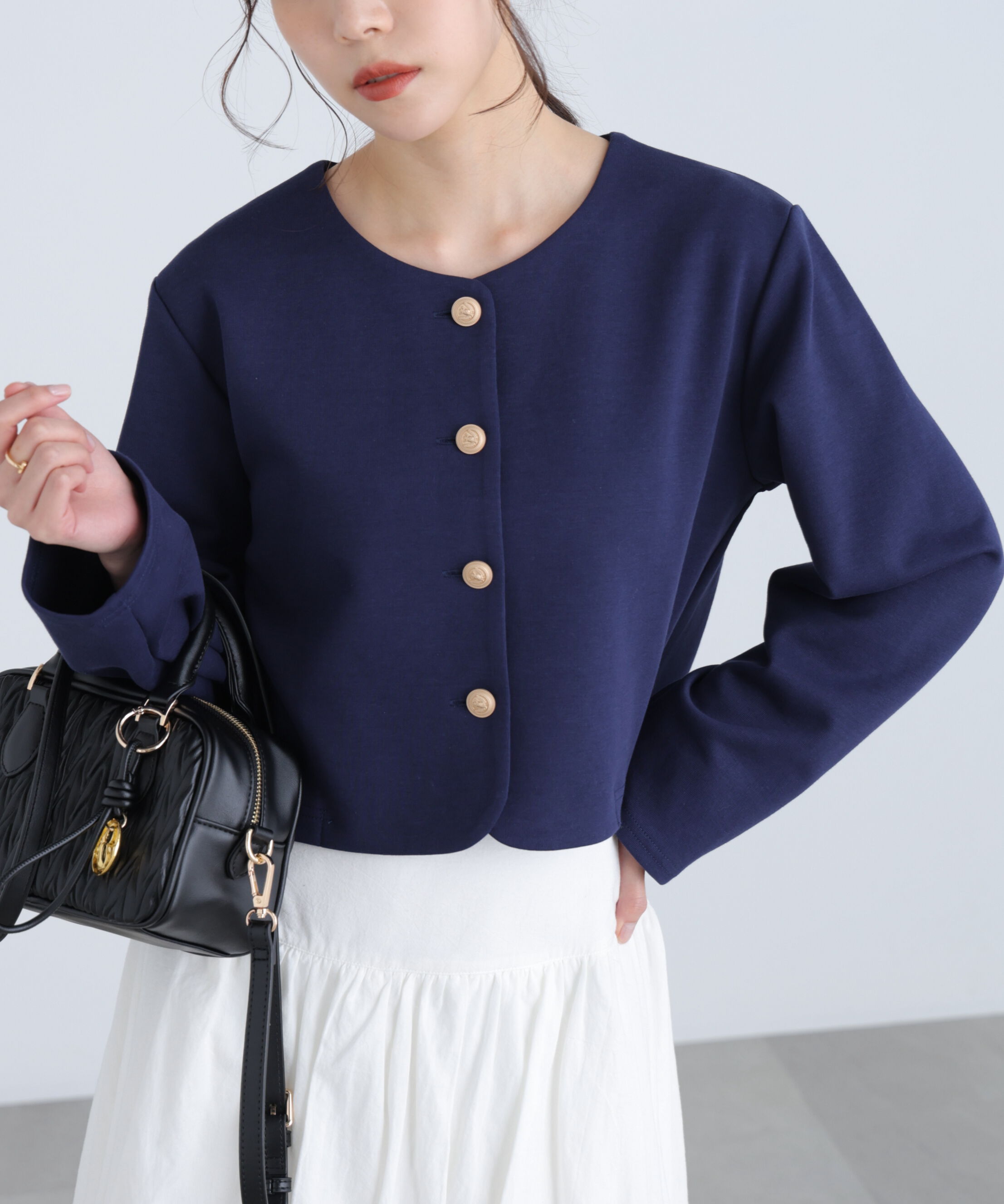  「金ボタンノーカラージャケット」|ブルゾン・スタジャン|