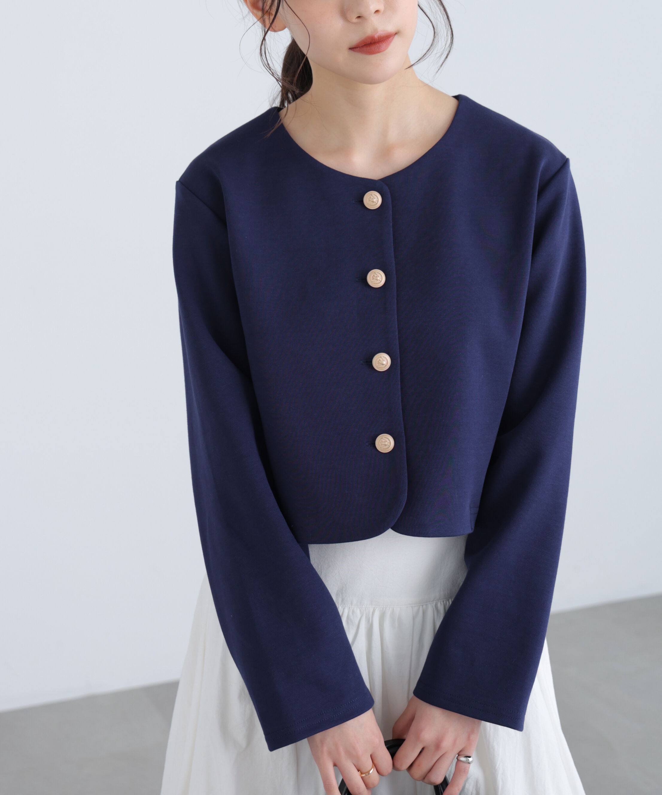  「金ボタンノーカラージャケット」|ブルゾン・スタジャン|