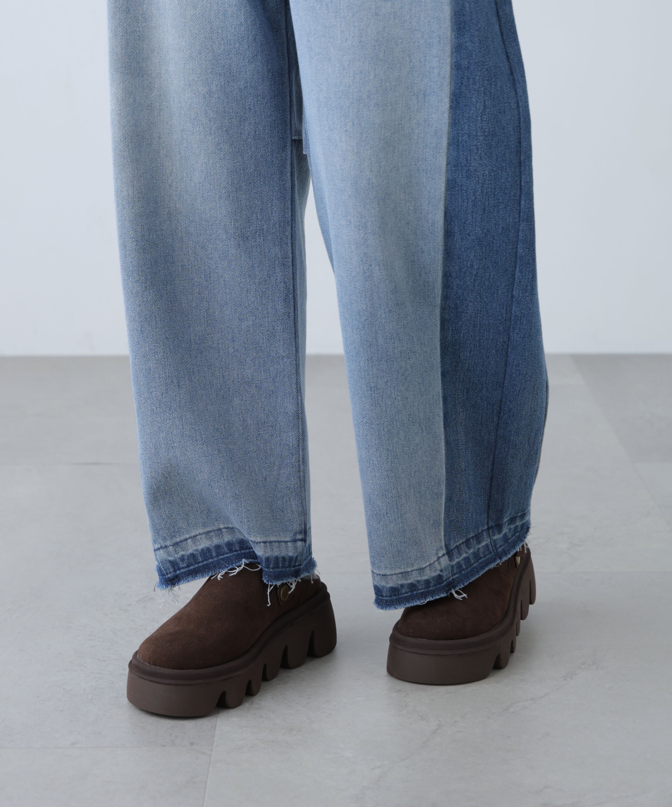  「[低身長サイズ/Sシリーズ]配色パネルバレルワイドパンツ」|その他|