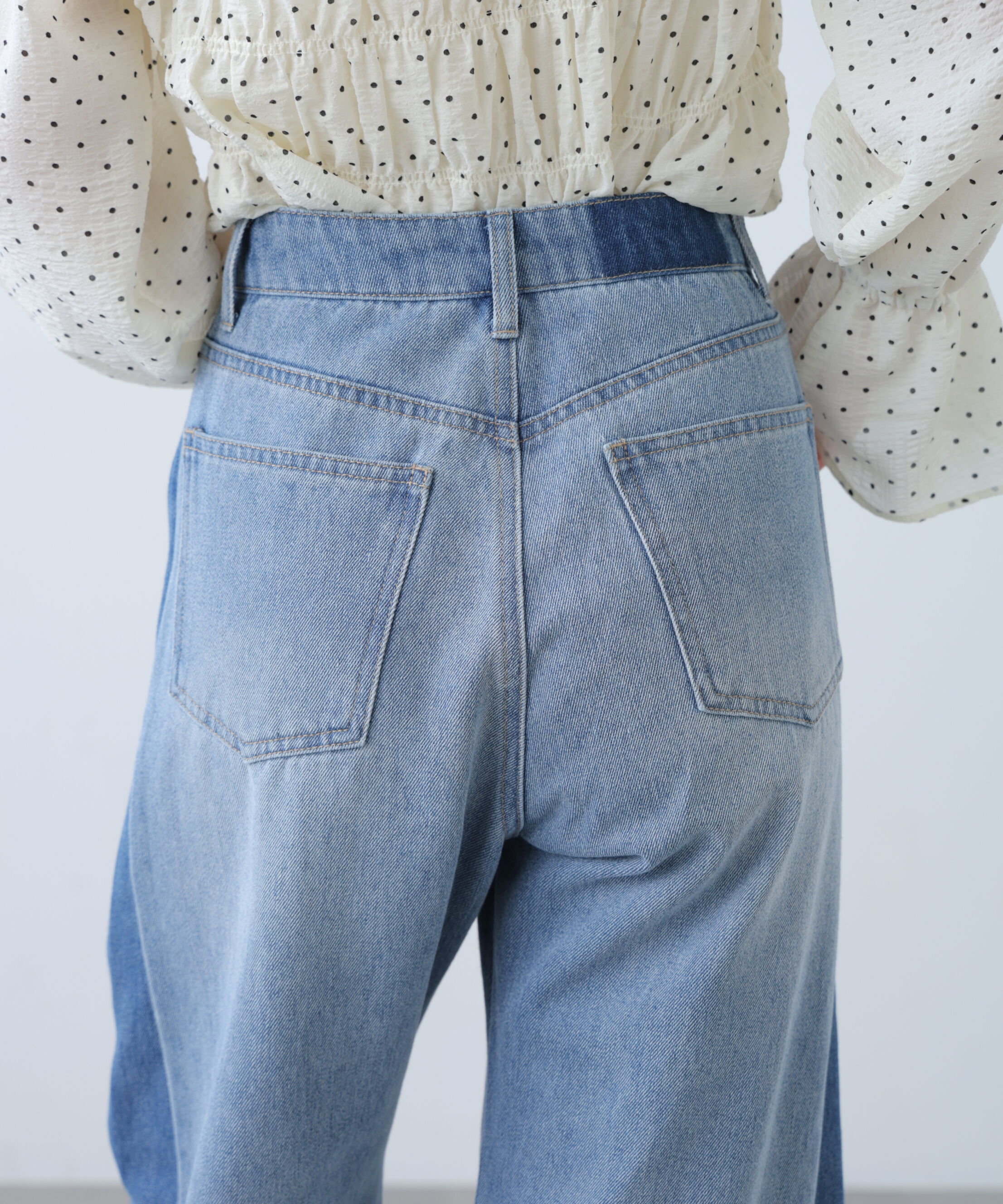  「[低身長サイズ/Sシリーズ]配色パネルバレルワイドパンツ」|その他|