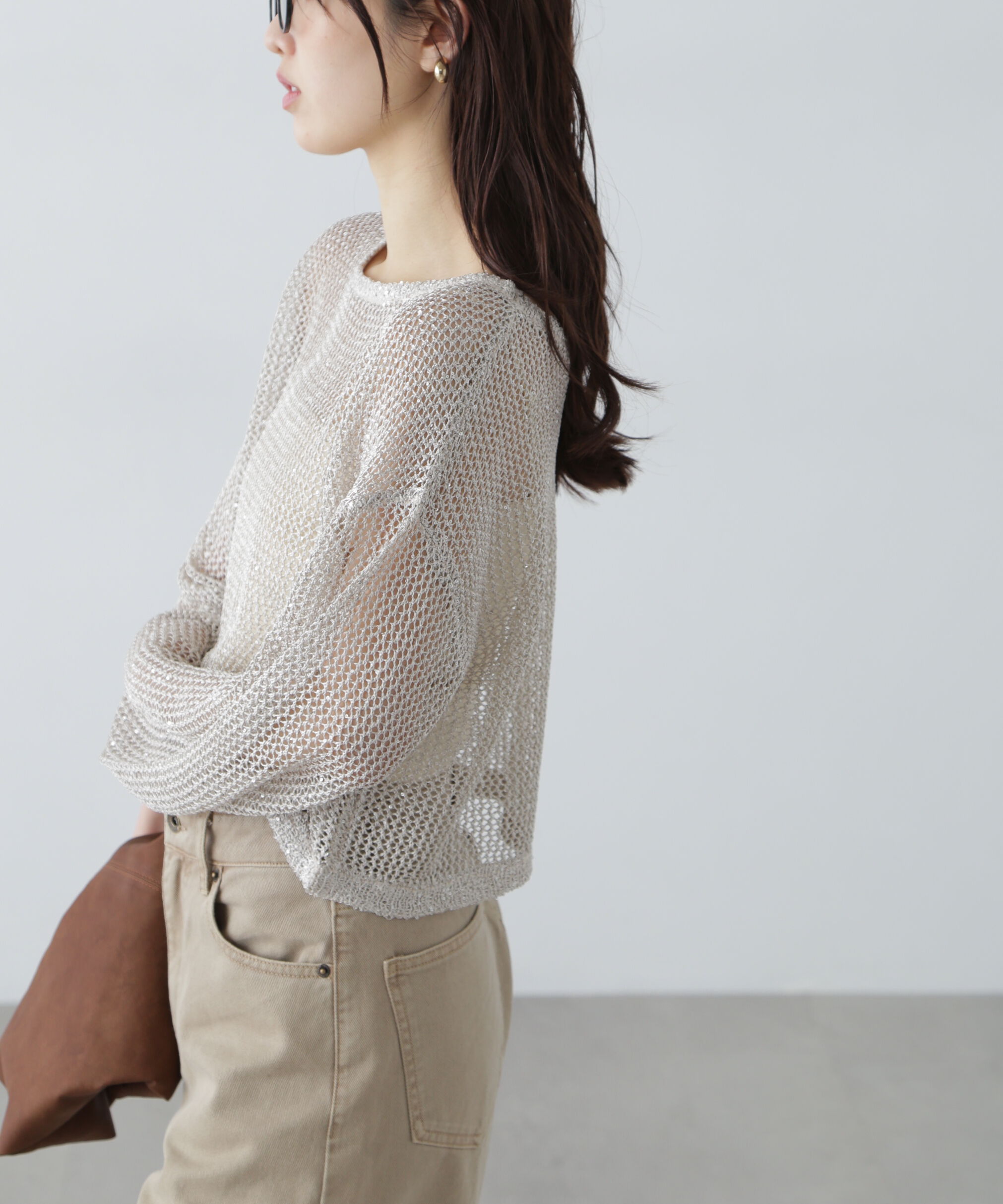  「メッシュスパンコールニット」|ニット・セーター|