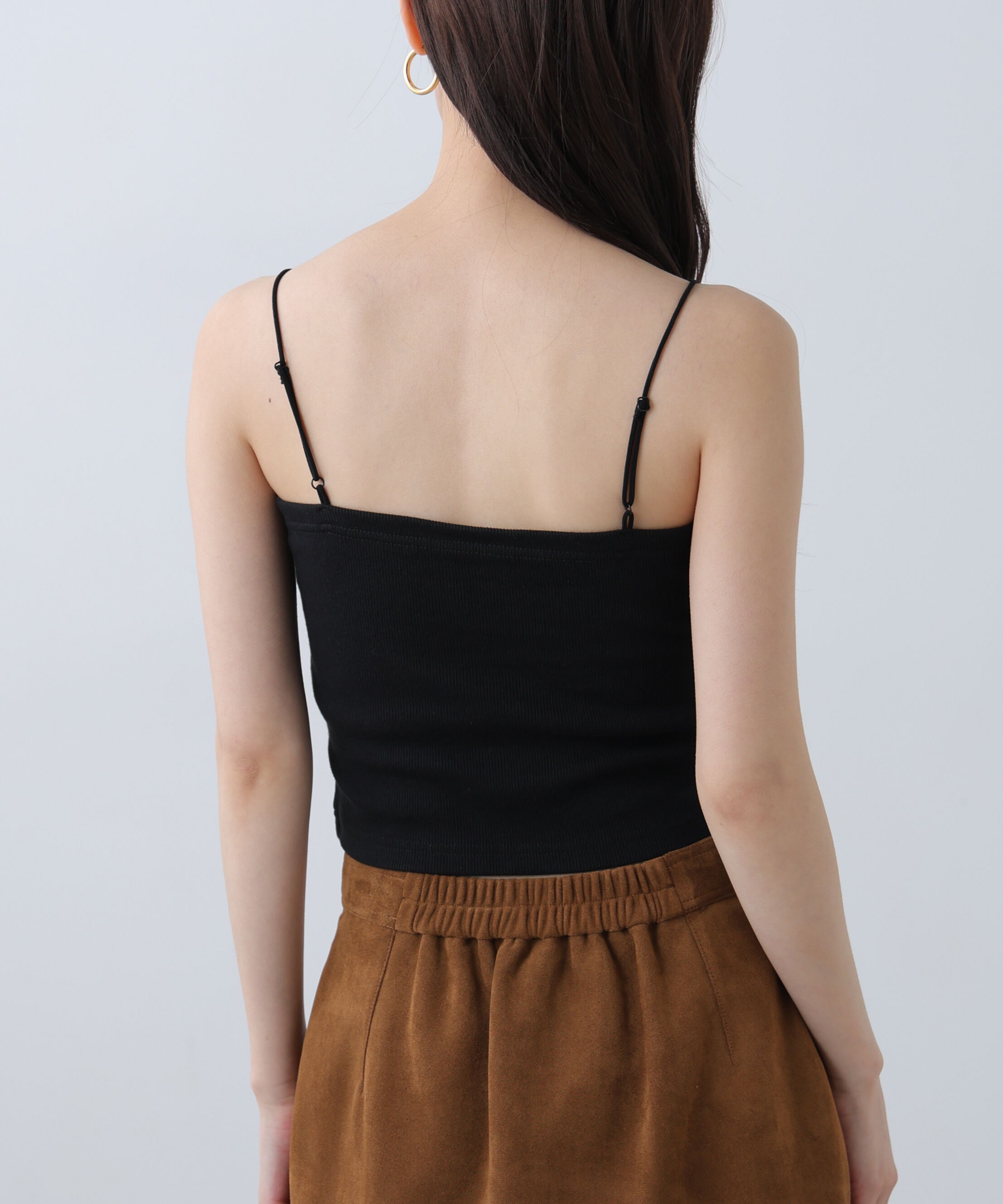  「[接触冷感][UV加工]カップ付きショート丈キャミソール」|Tシャツ・カットソー|