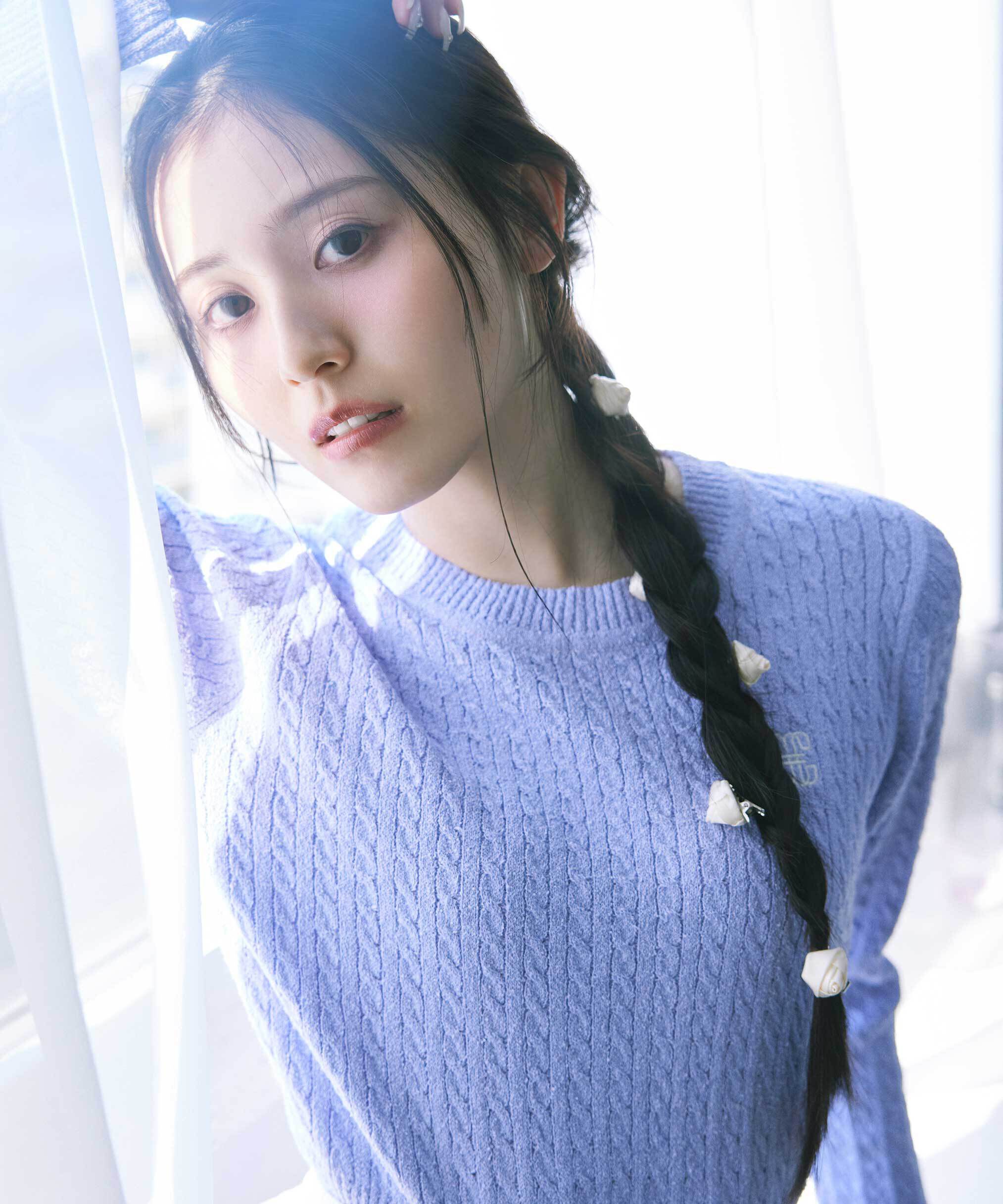  「ミニブークレーケーブルニット」|ニット・セーター|ラベンダー