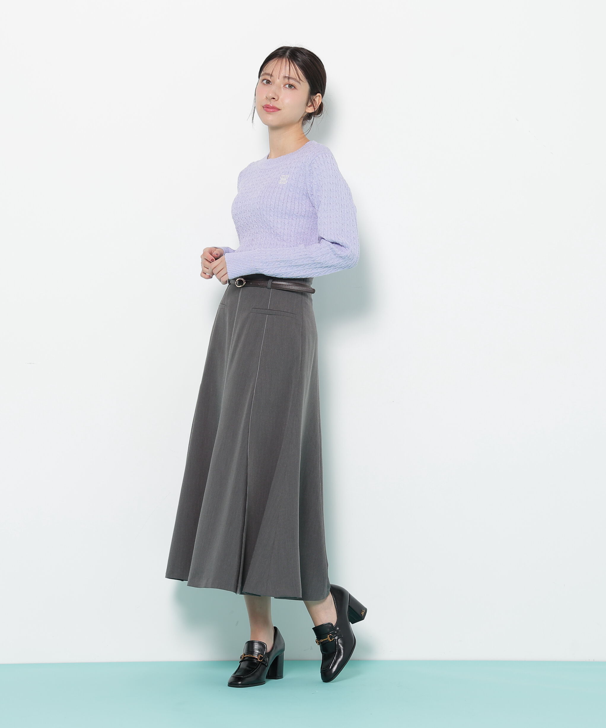  「ミニブークレーケーブルニット」|ニット・セーター|