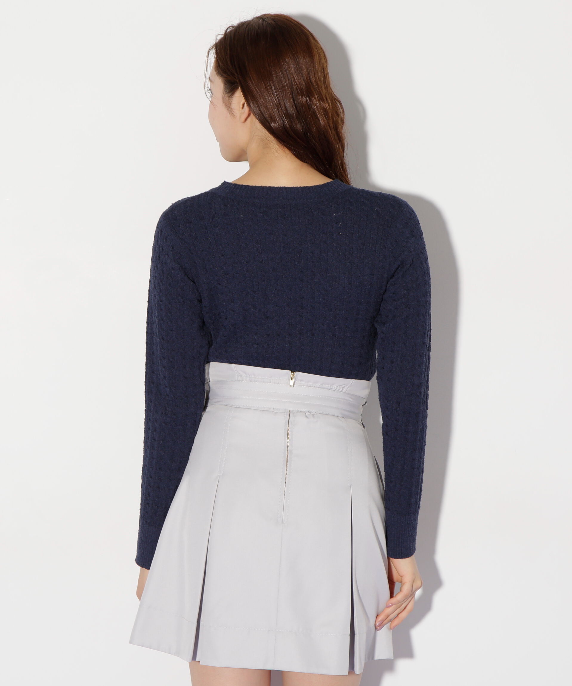  「ミニブークレーケーブルニット」|ニット・セーター|