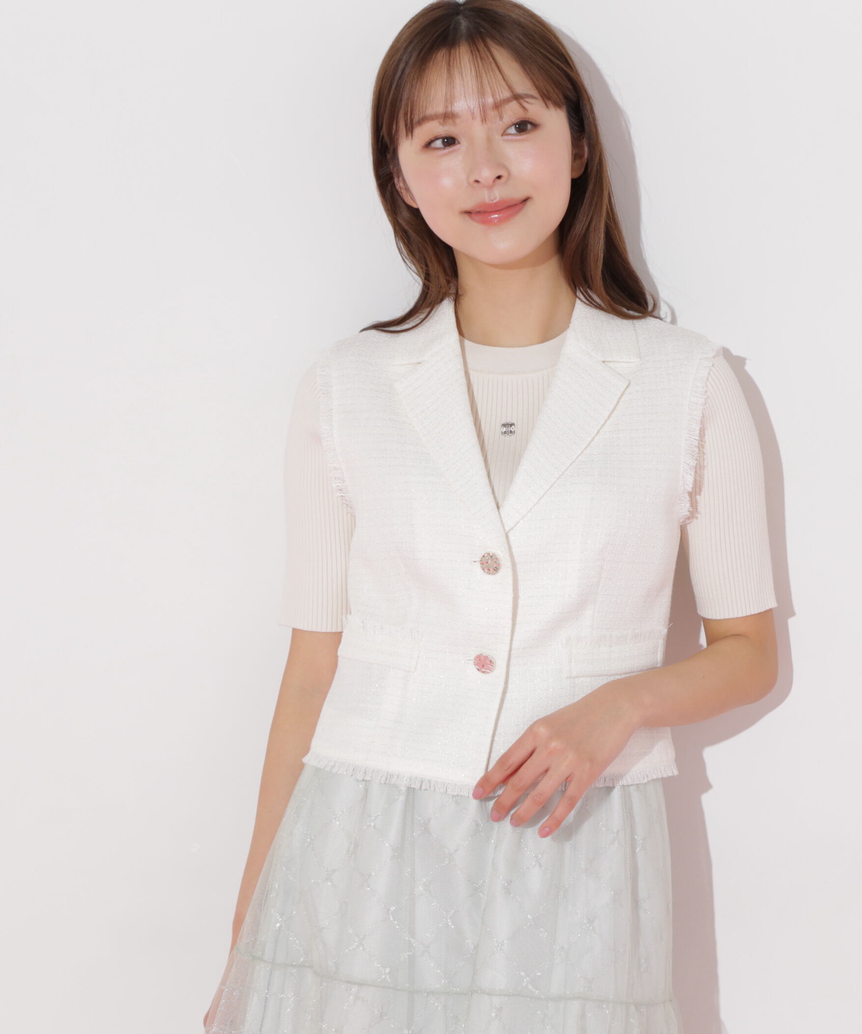  「ショート丈テーラードジレ」|その他|