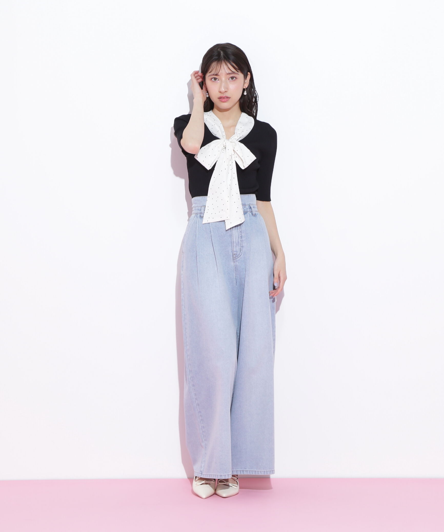  「ボウタイリブニット」|ニット・セーター|