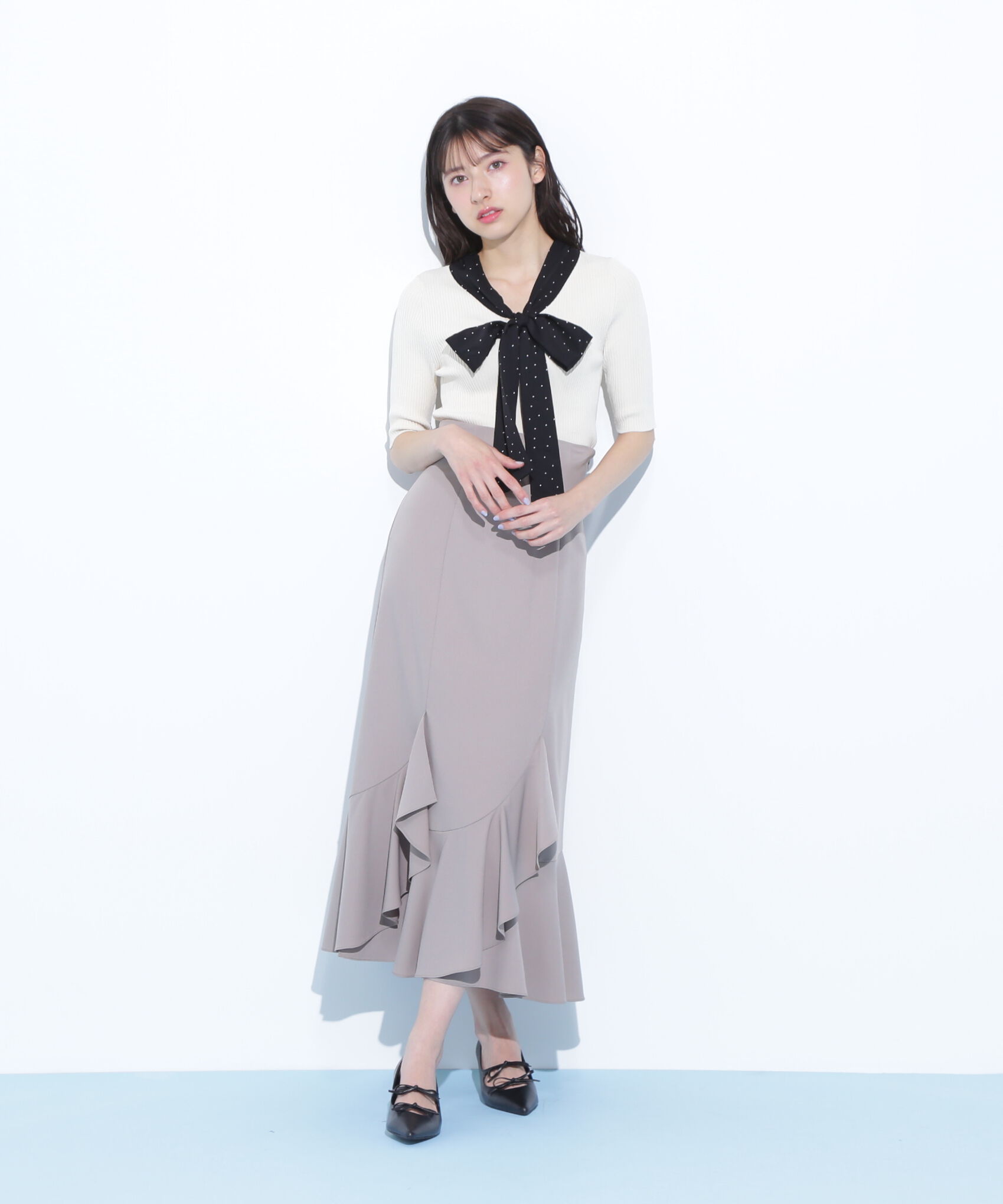  「ボウタイリブニット」|ニット・セーター|