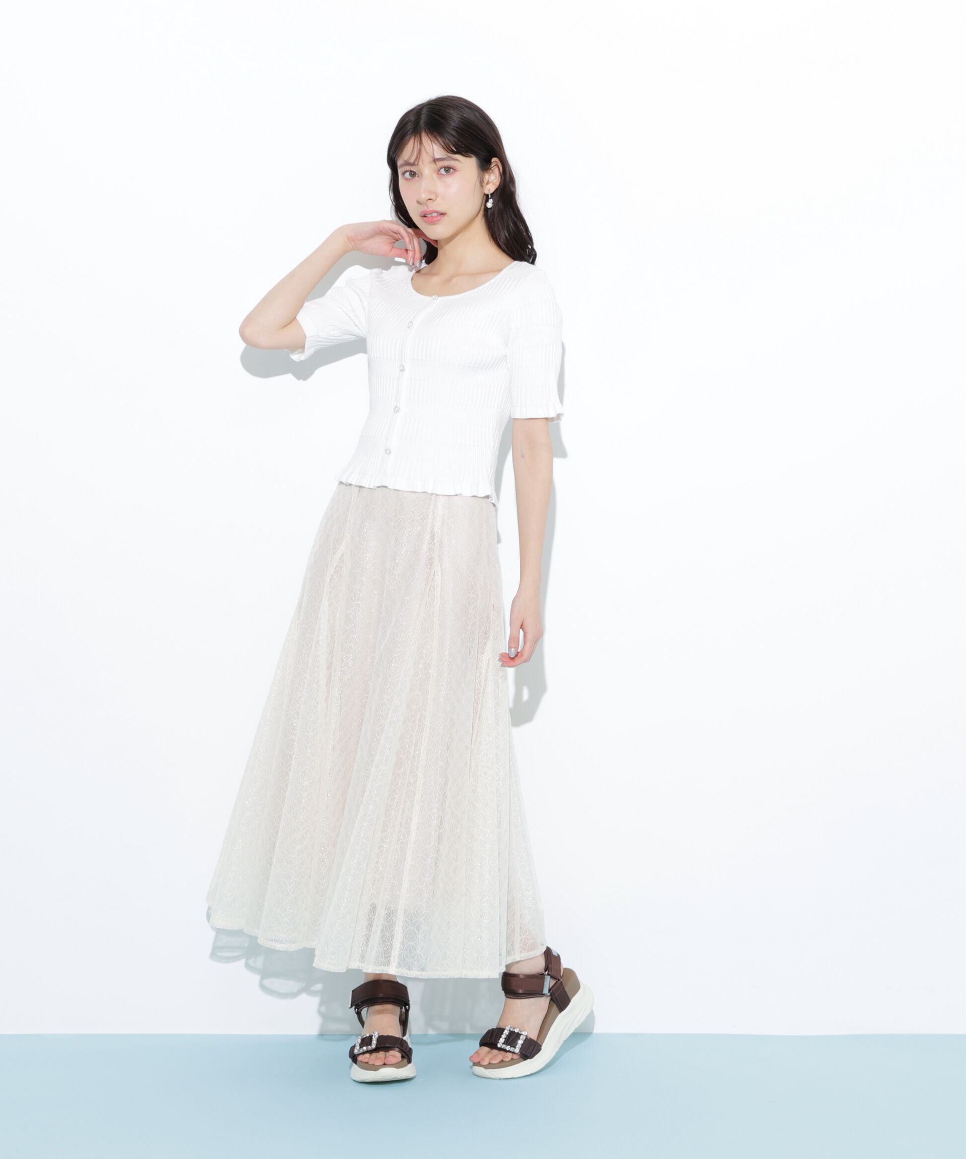  「前後2way変形リブニット」|ニット・セーター|