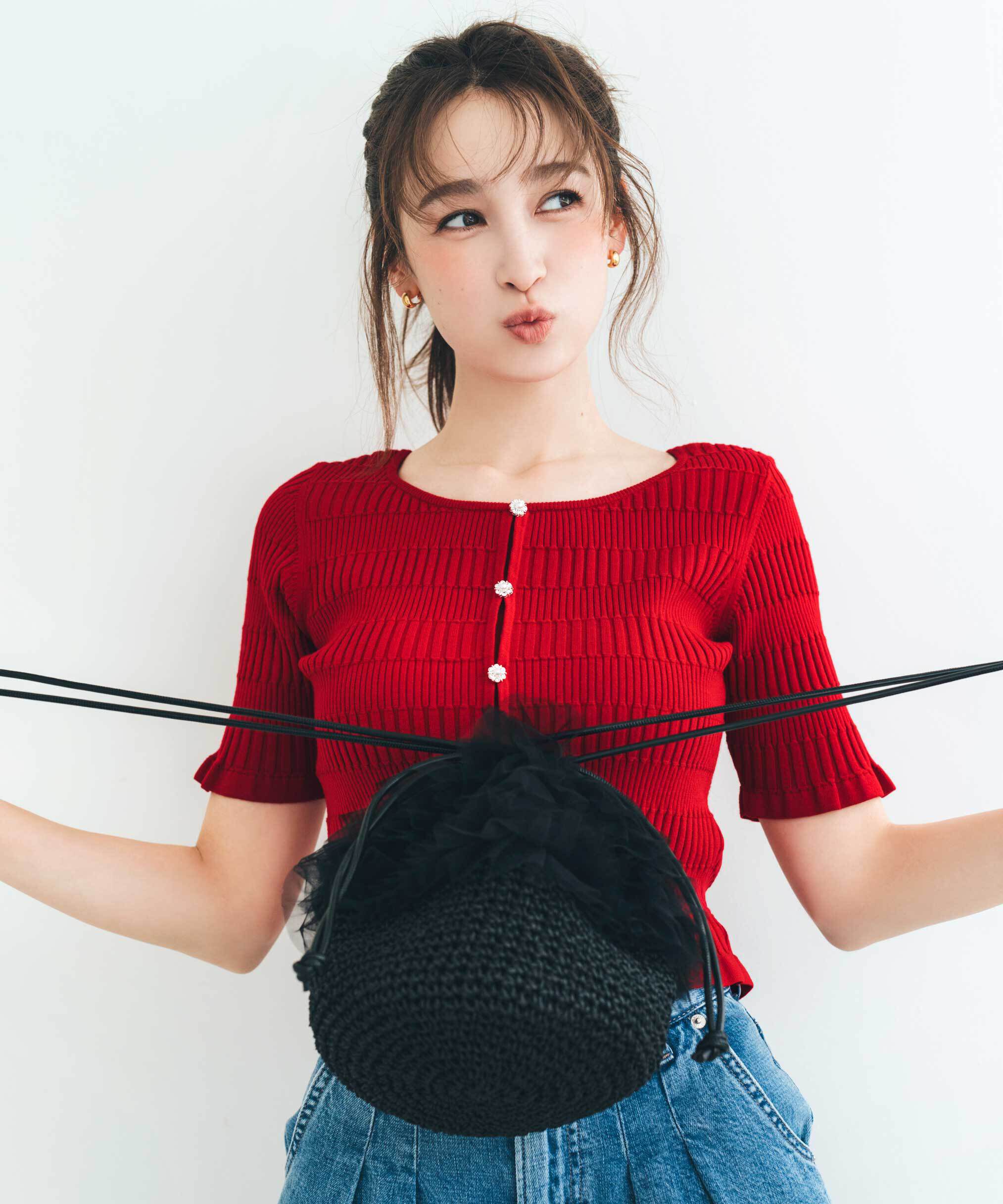  「前後2way変形リブニット」|ニット・セーター|