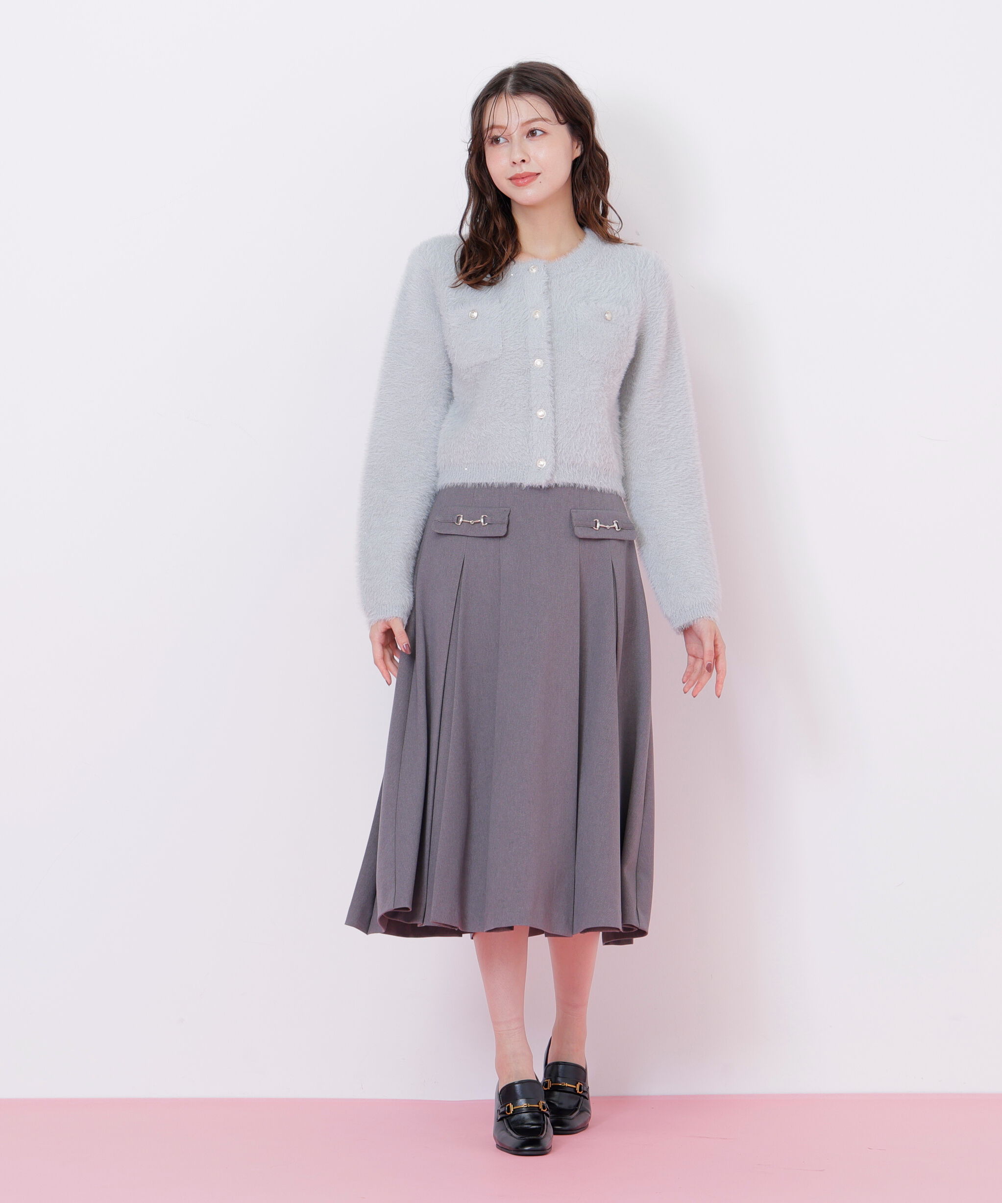  「ウーリッシュフラノタックフレアスカート」|スカート|