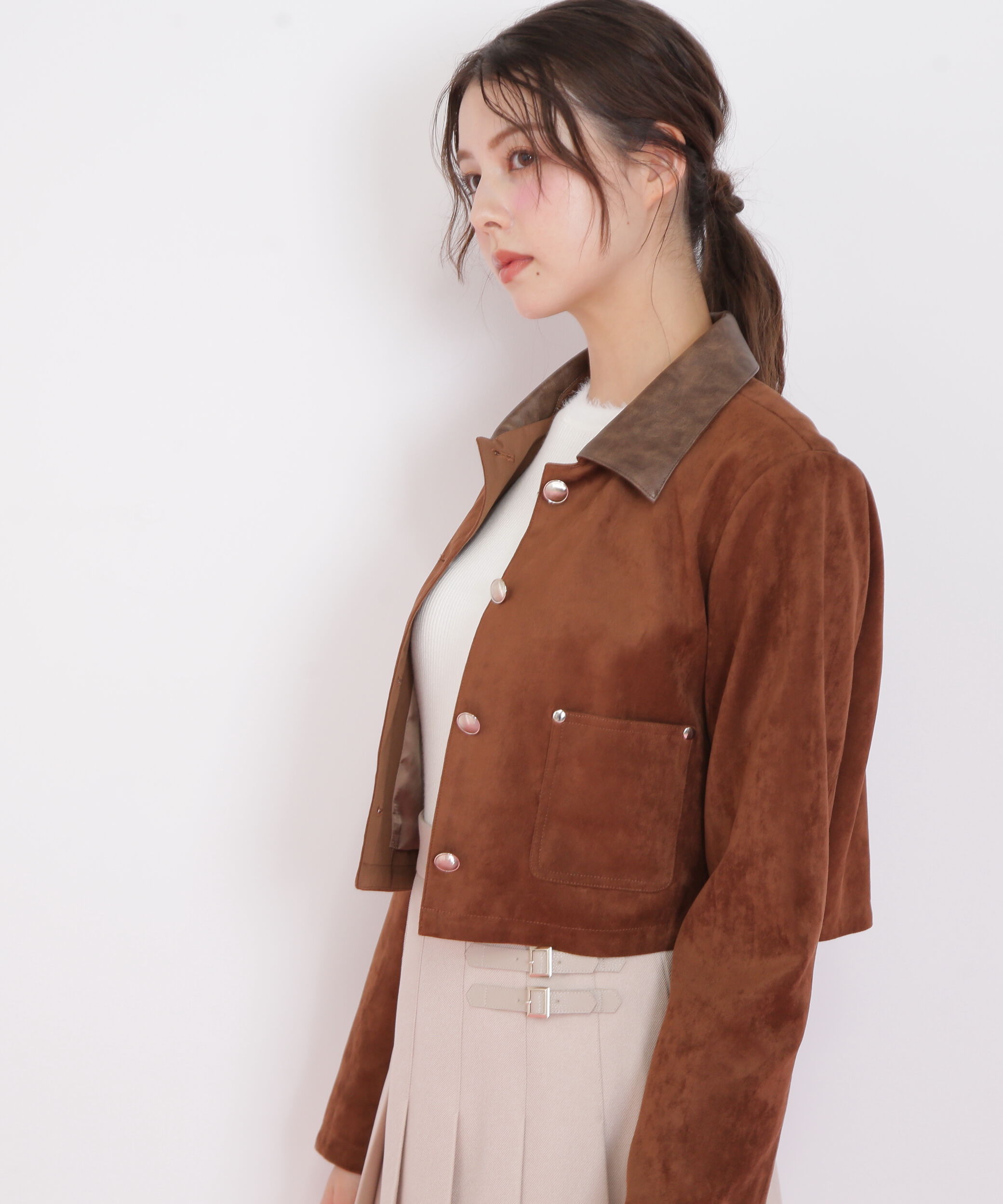  「フェイクスエード短丈ブルゾン」|その他|