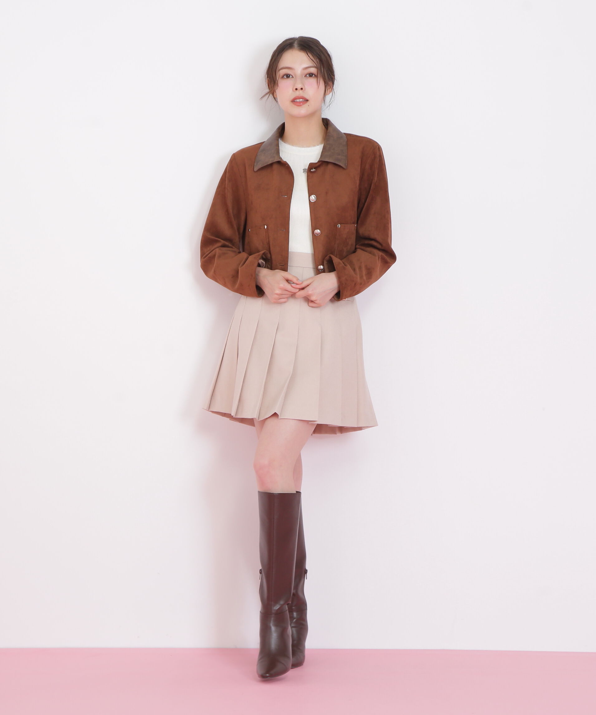  「フェイクスエード短丈ブルゾン」|その他|