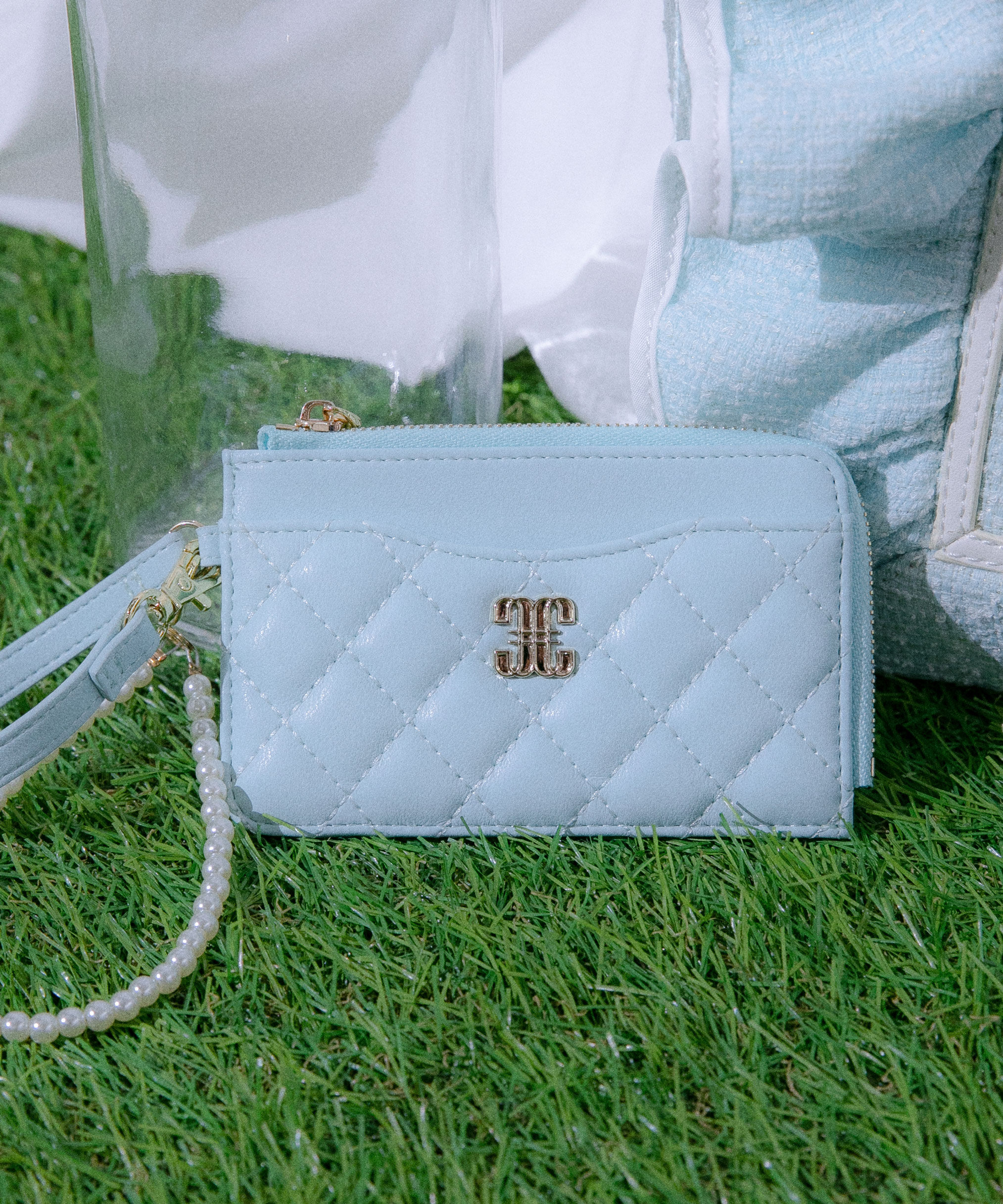  「リンクJキルトフラグメントケース」|財布|アクアブルー