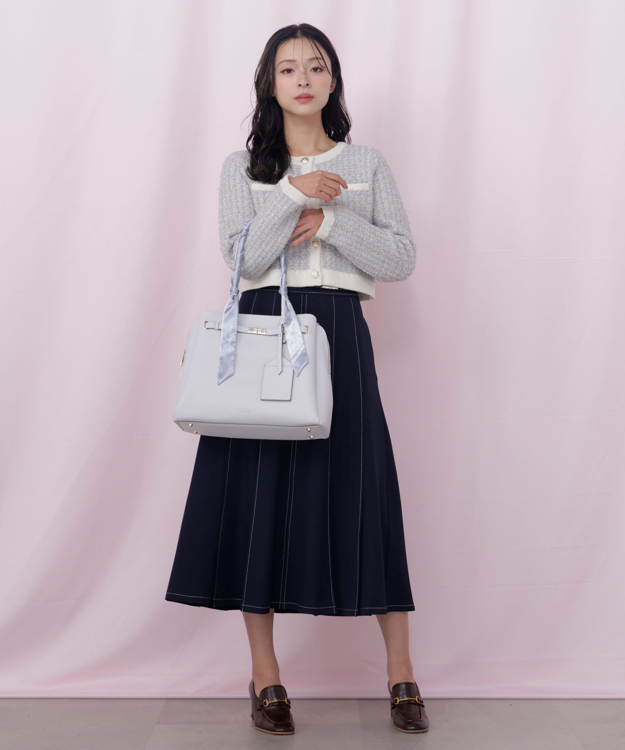  「ミックスツイードニットジャケット」|ニット・セーター|