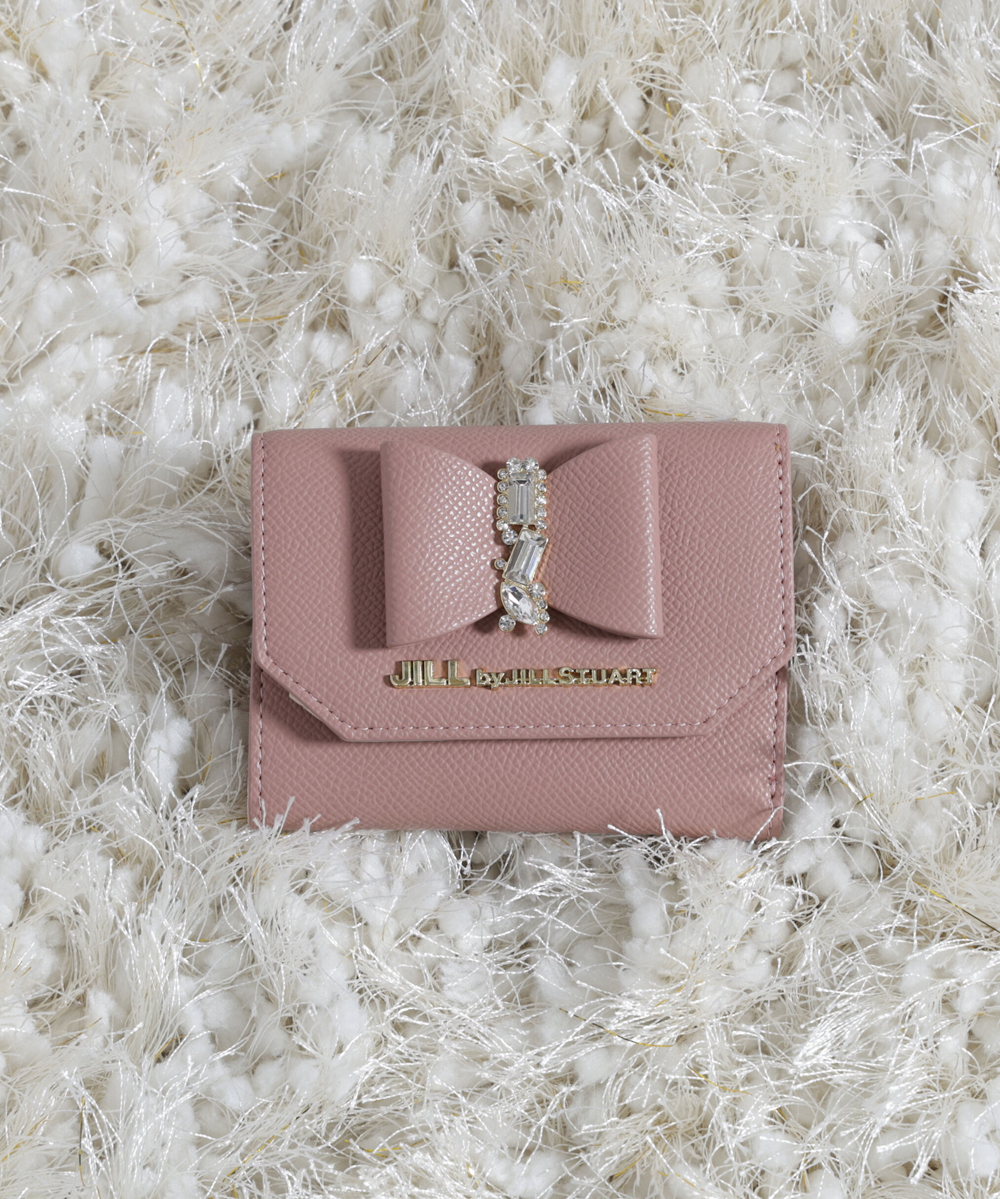  「リボンビジューウォレットミニ財布」|財布|モーブピンク1