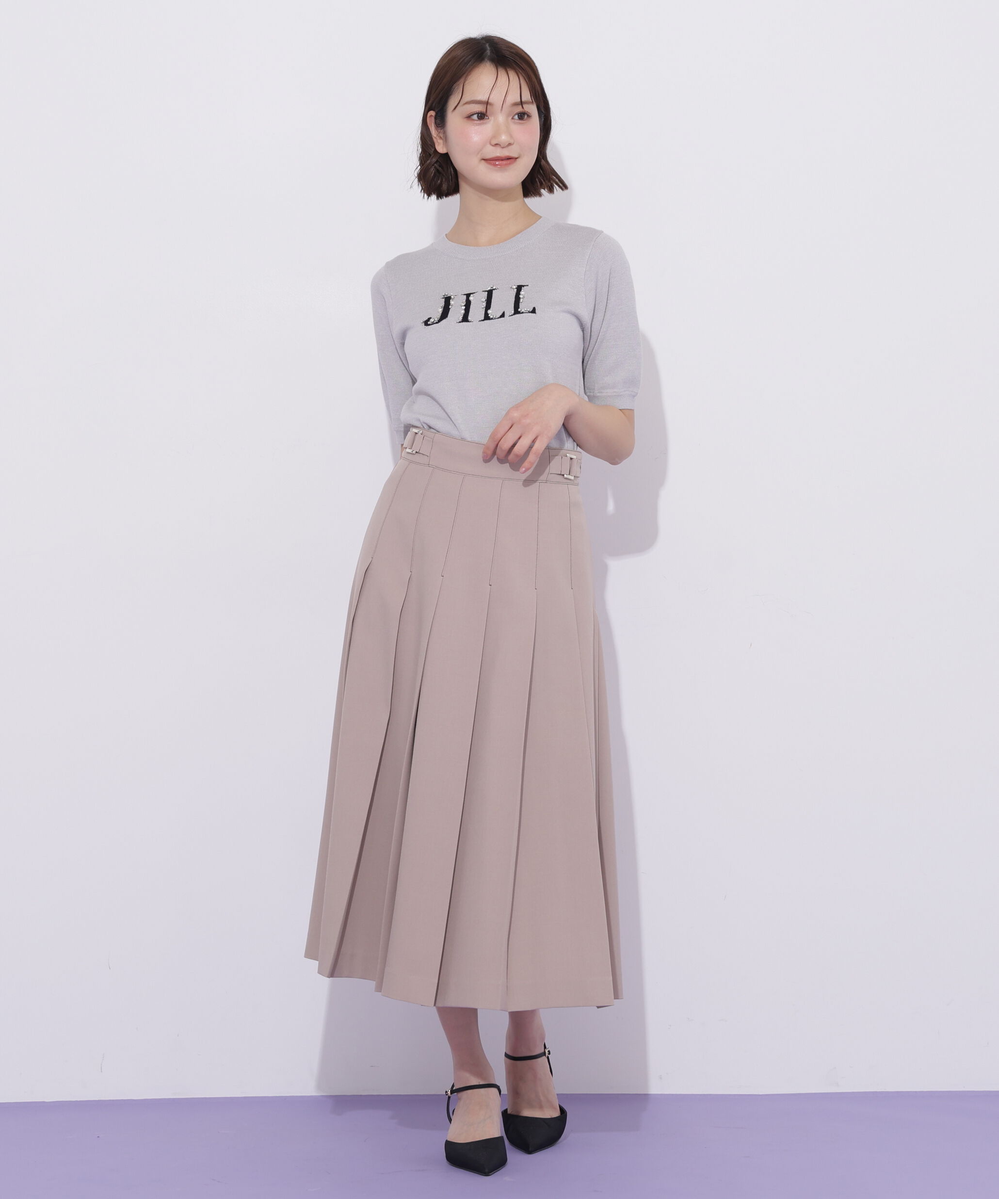  「サイドベルトプリーツスカート」|スカート|