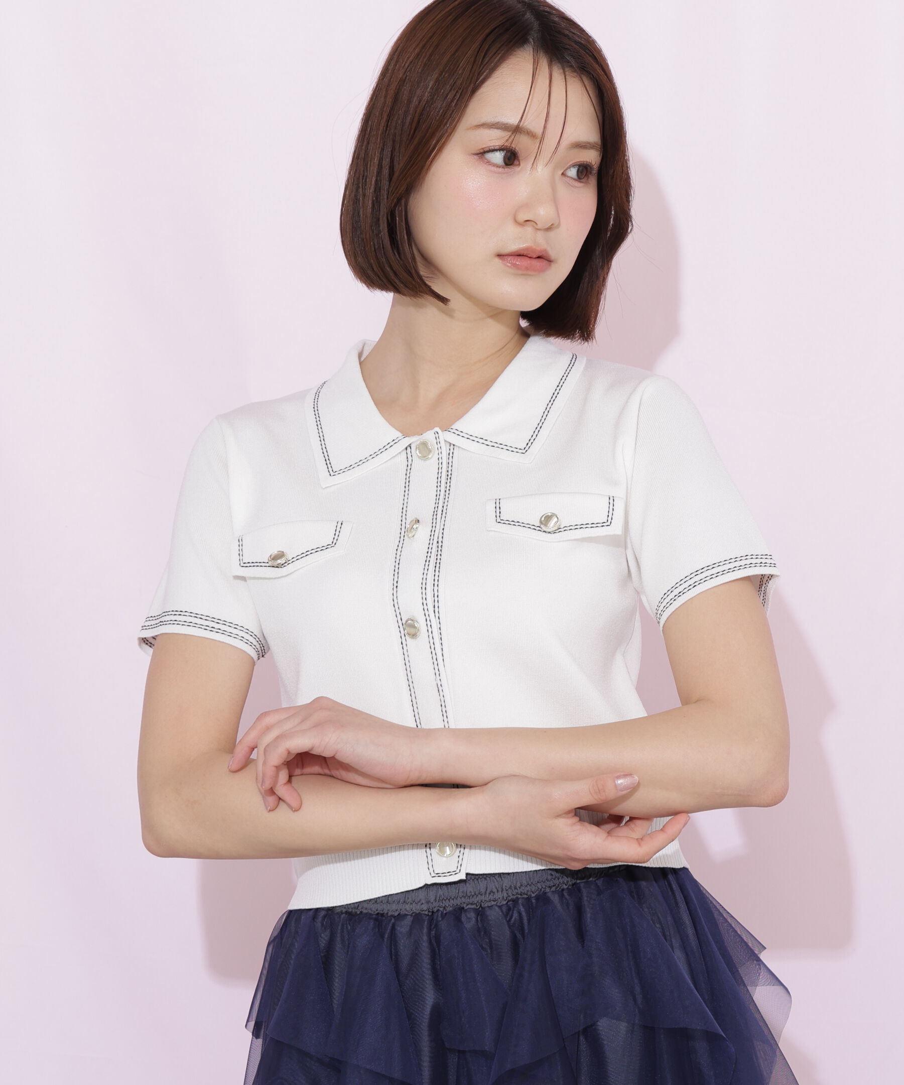  「ステッチポロニット」|ニット・セーター|