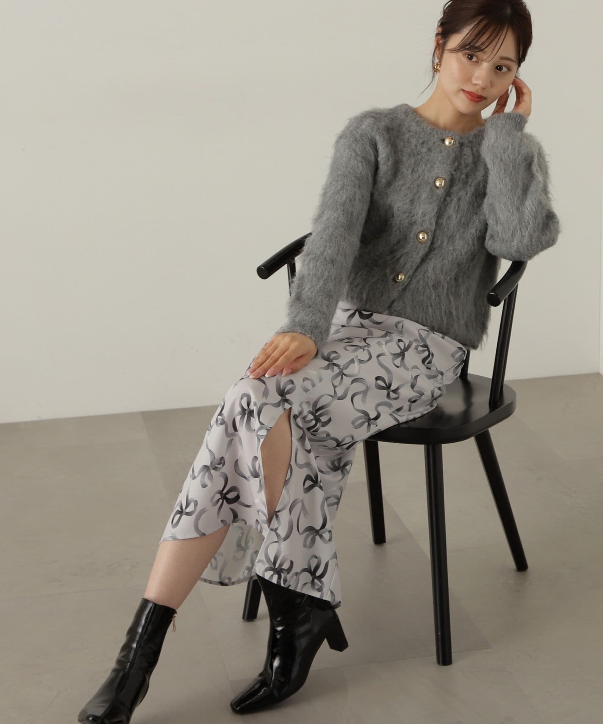 PROPORTION BODY DRESSING「リボン柄ナロースカート　24AW」|スカート|