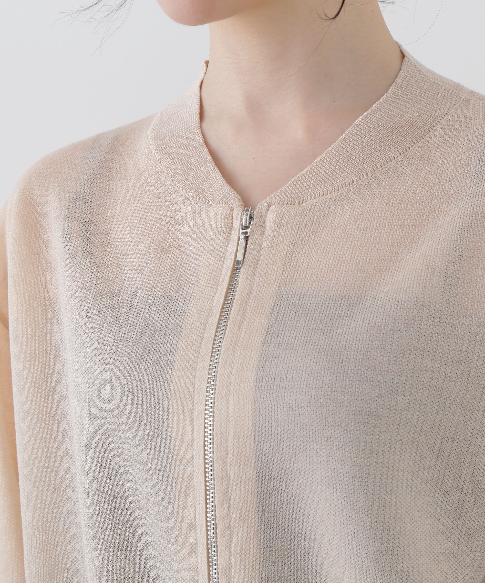 PROPORTION BODY DRESSING「シアーニットブルゾン」|ブルゾン・スタジャン|