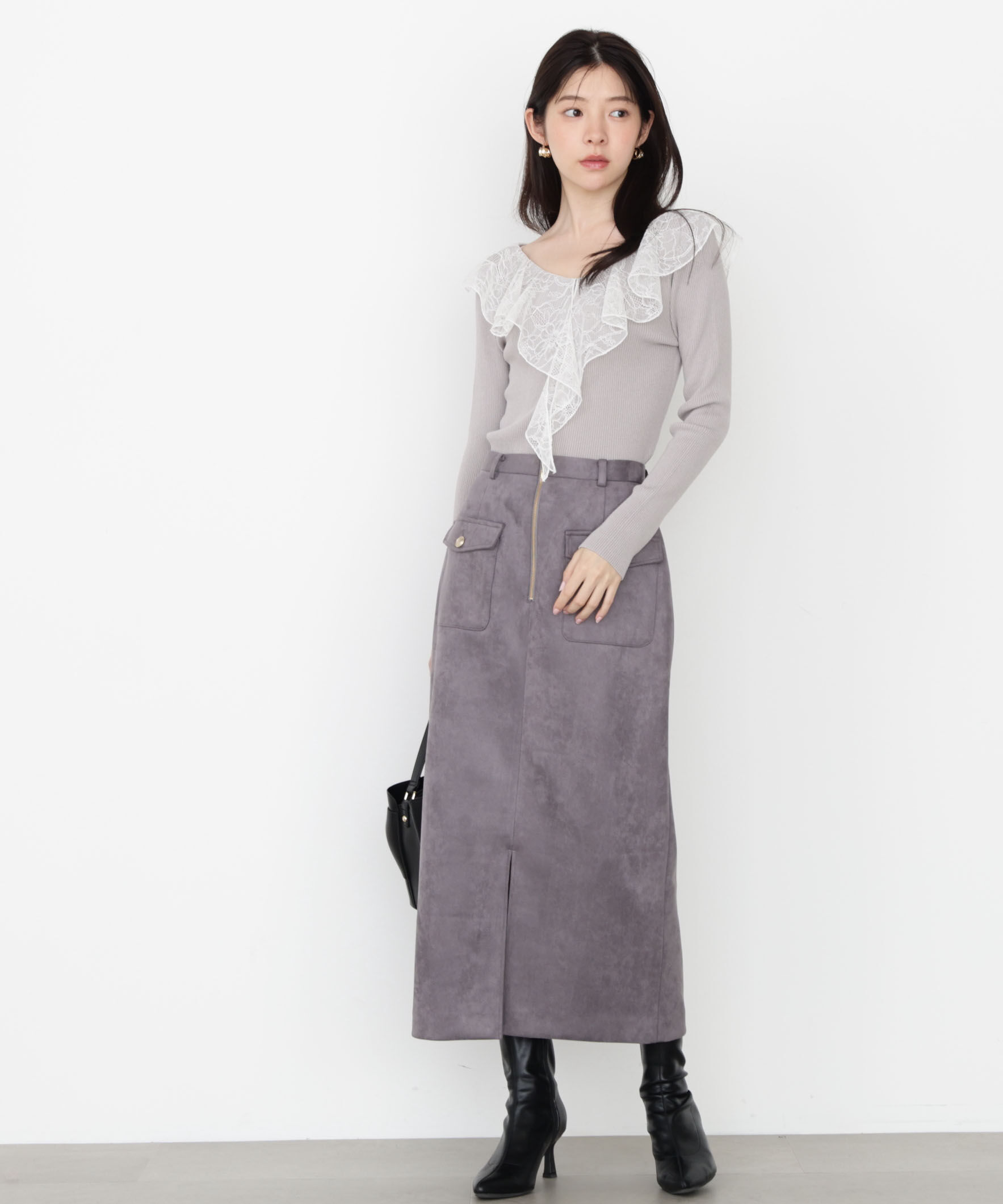 PROPORTION BODY DRESSING「レースフリルニット 25AW」|ニット・セーター|