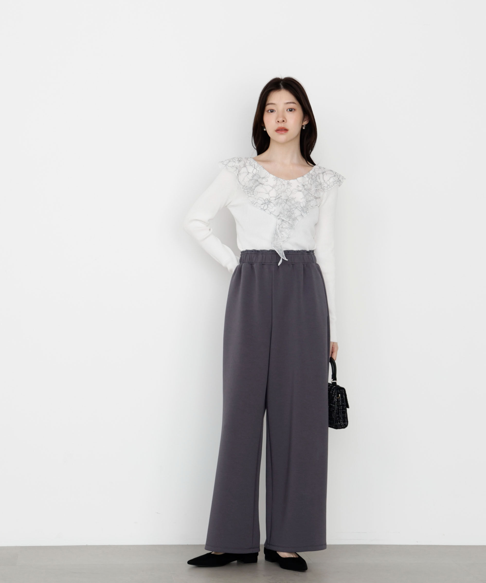 PROPORTION BODY DRESSING「レースフリルニット 25AW」|ニット・セーター|