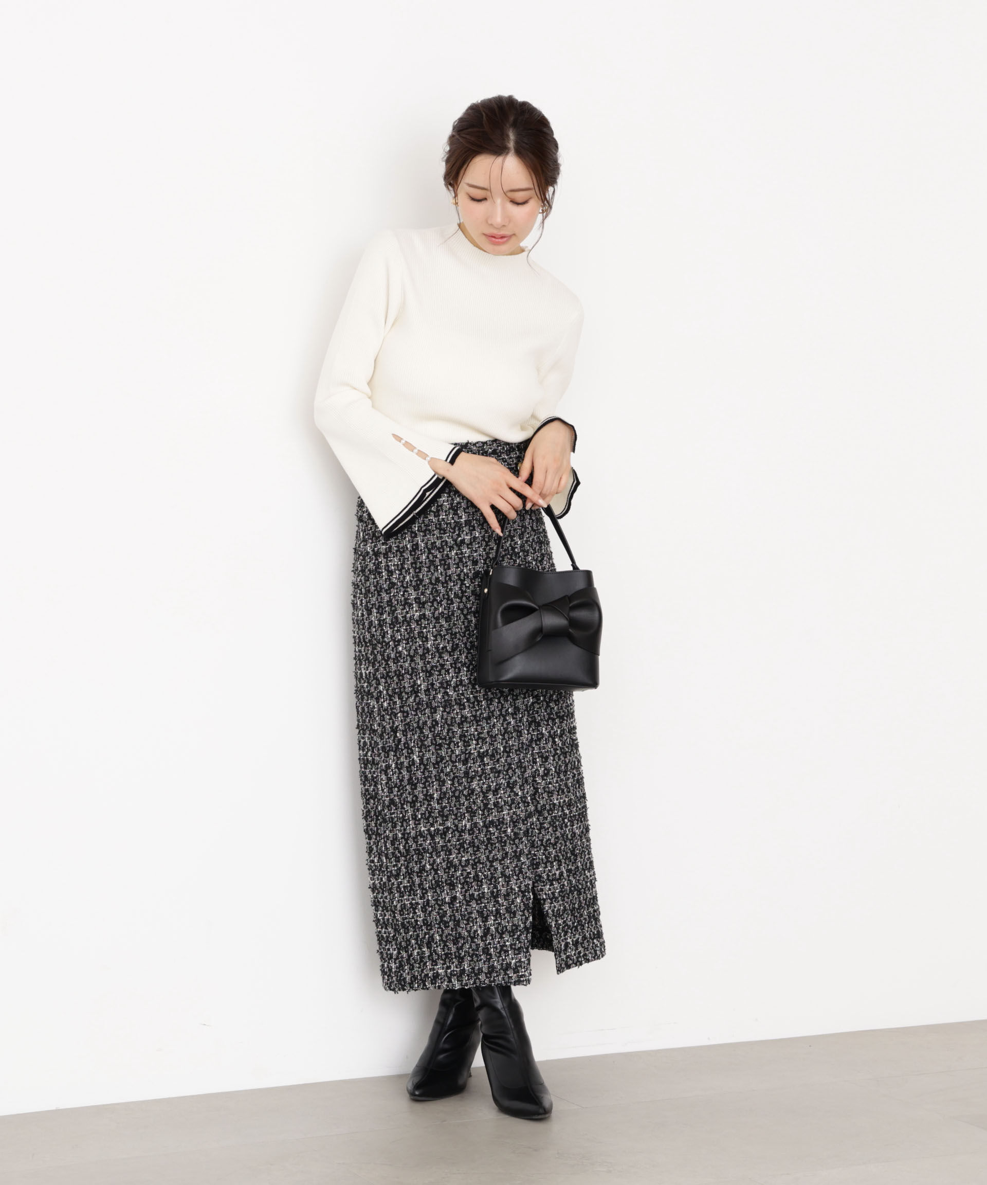 PROPORTION BODY DRESSING「＜ハンドウォッシャブル＞スタンドネックリブニット 25AW」|ニット・セーター|