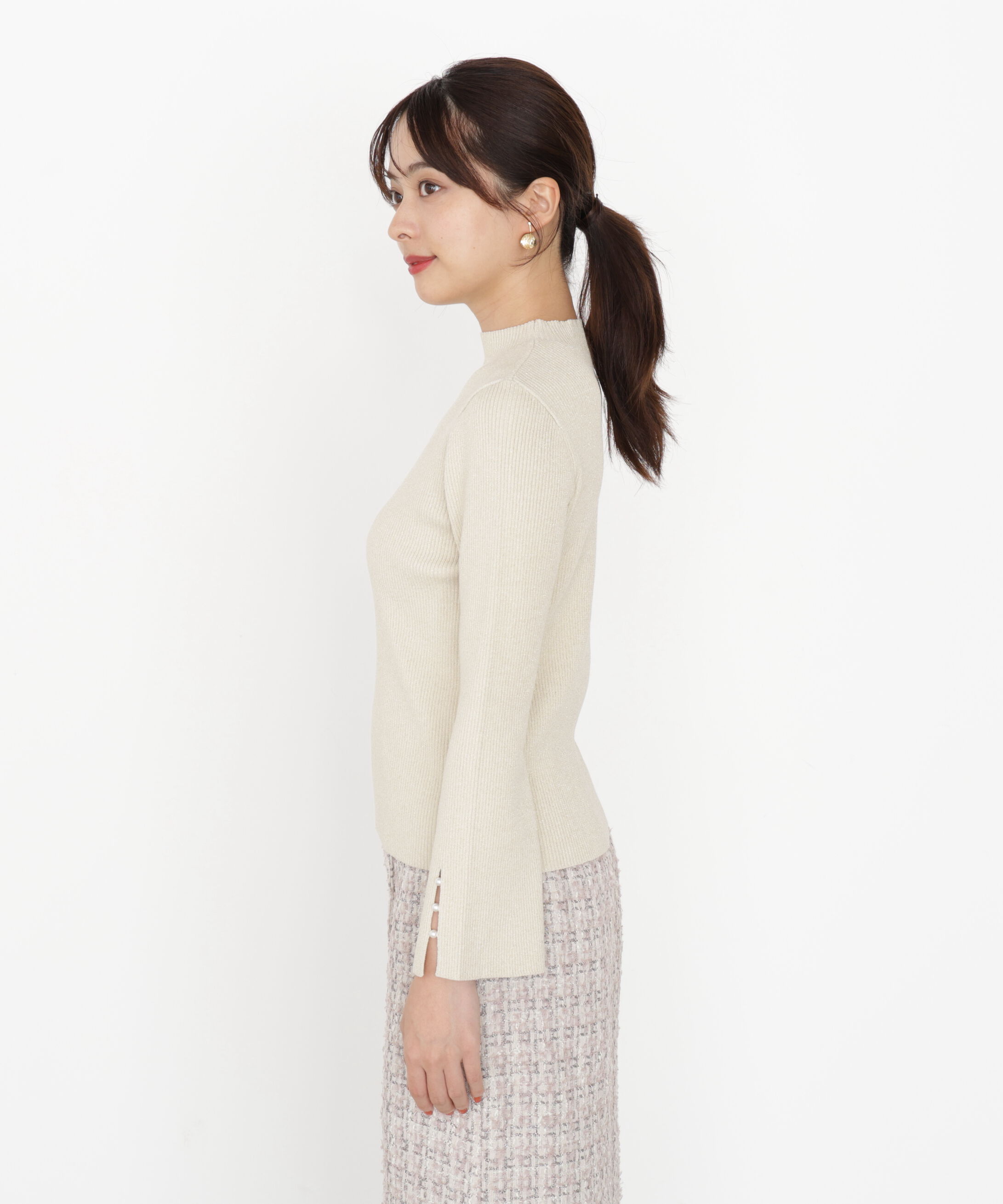 PROPORTION BODY DRESSING「＜ハンドウォッシャブル＞スタンドネックリブニット 25AW」|ニット・セーター|