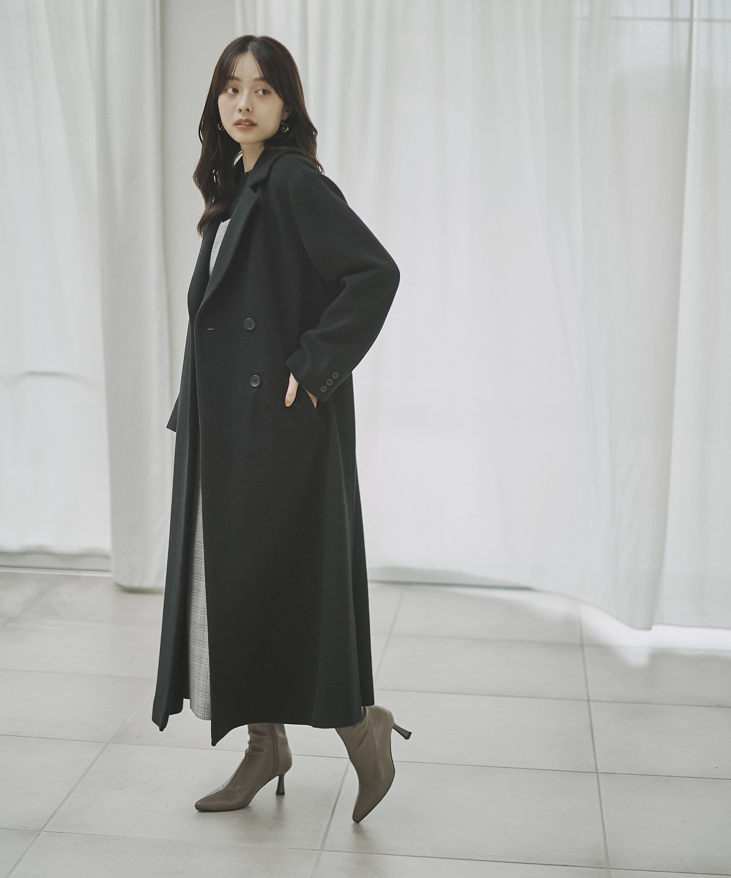 PROPORTION BODY DRESSING「ベルテッドレディーコート 25AW」|その他|ブラック