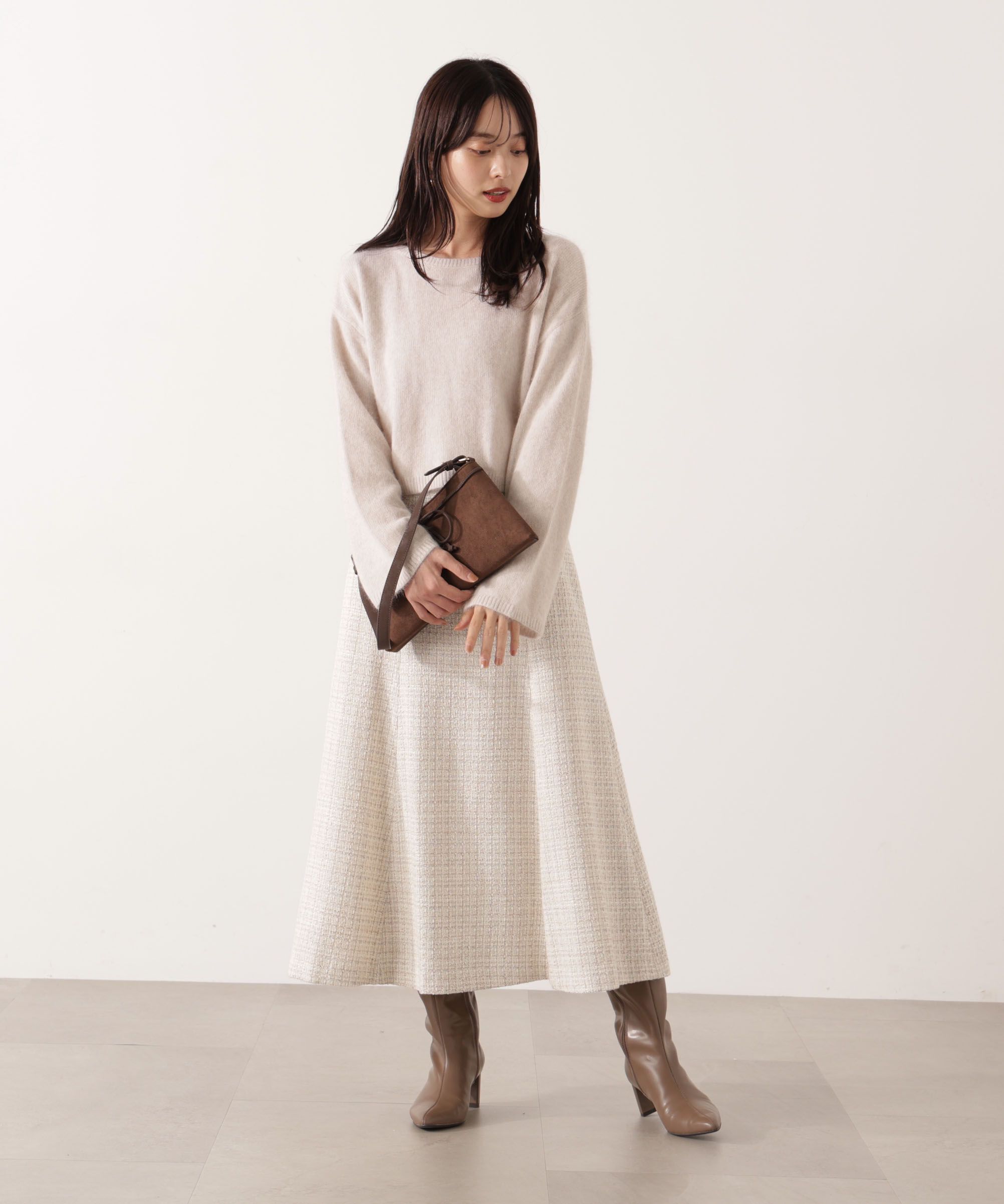 PROPORTION BODY DRESSING「ミックスツイードフレアスカート 25AW」|スカート|