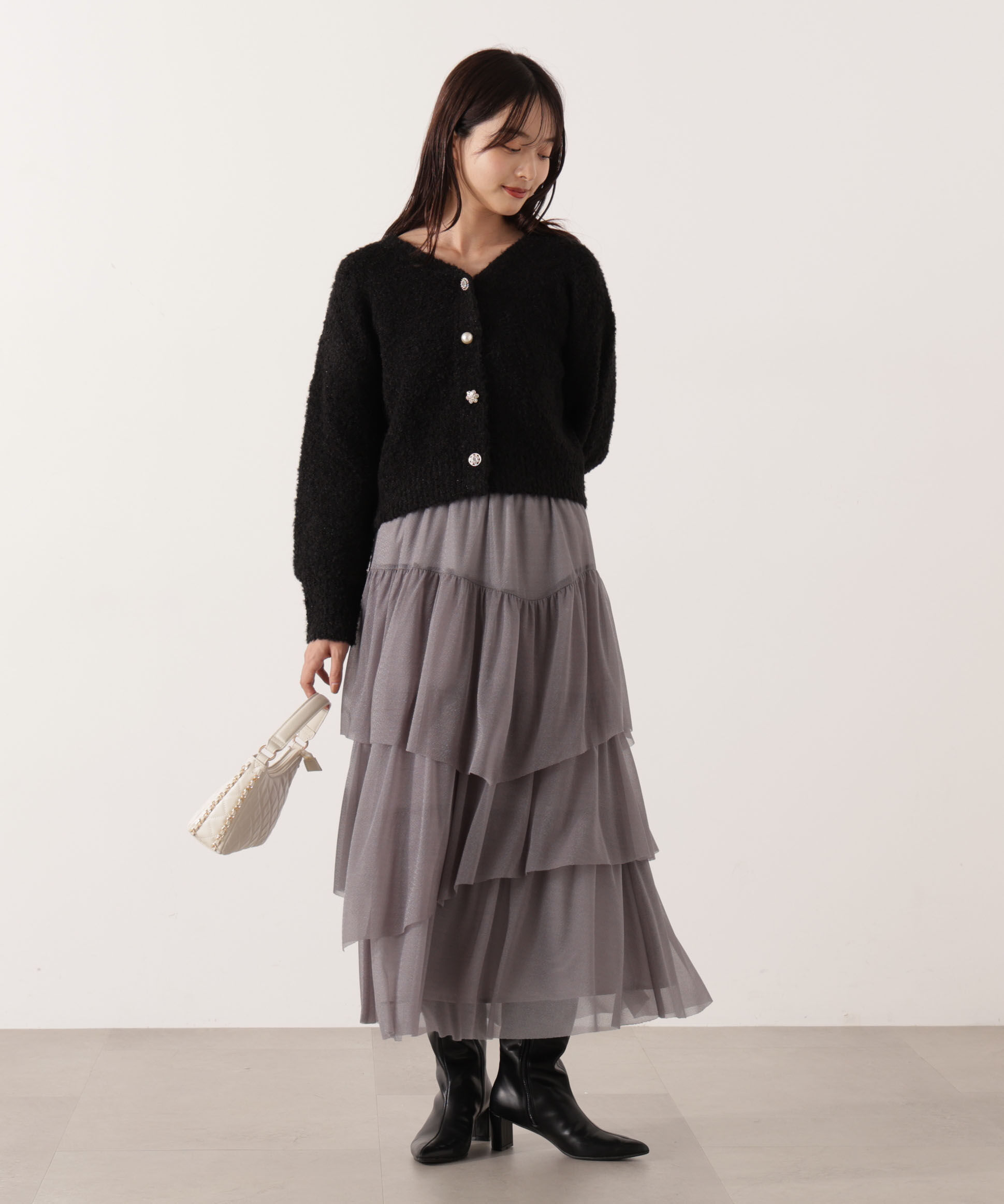 PROPORTION BODY DRESSING「《EDIT COLOGNE》エアリーティアードスカート 25AW」|スカート|